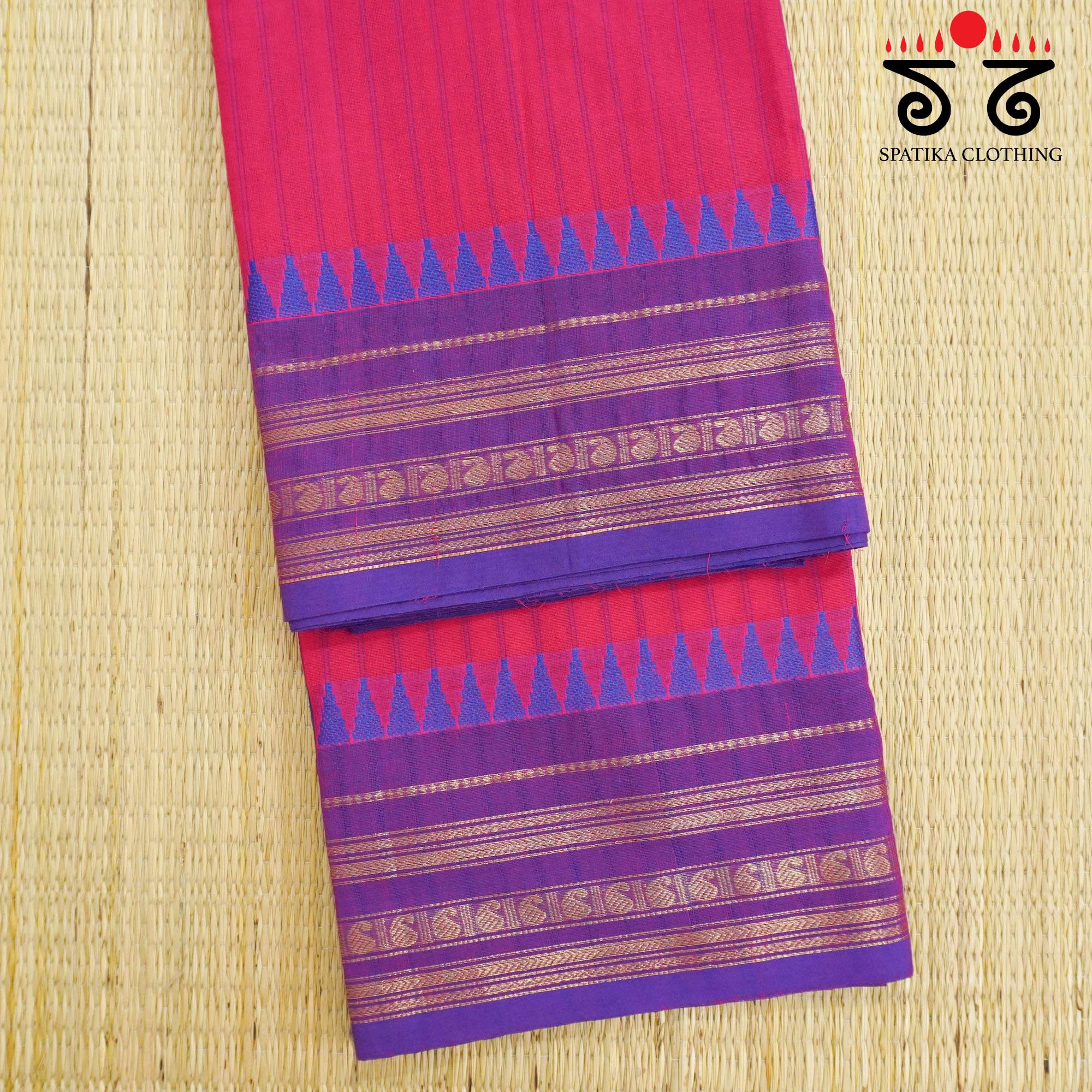 Pink Chettinad Cotton Saree