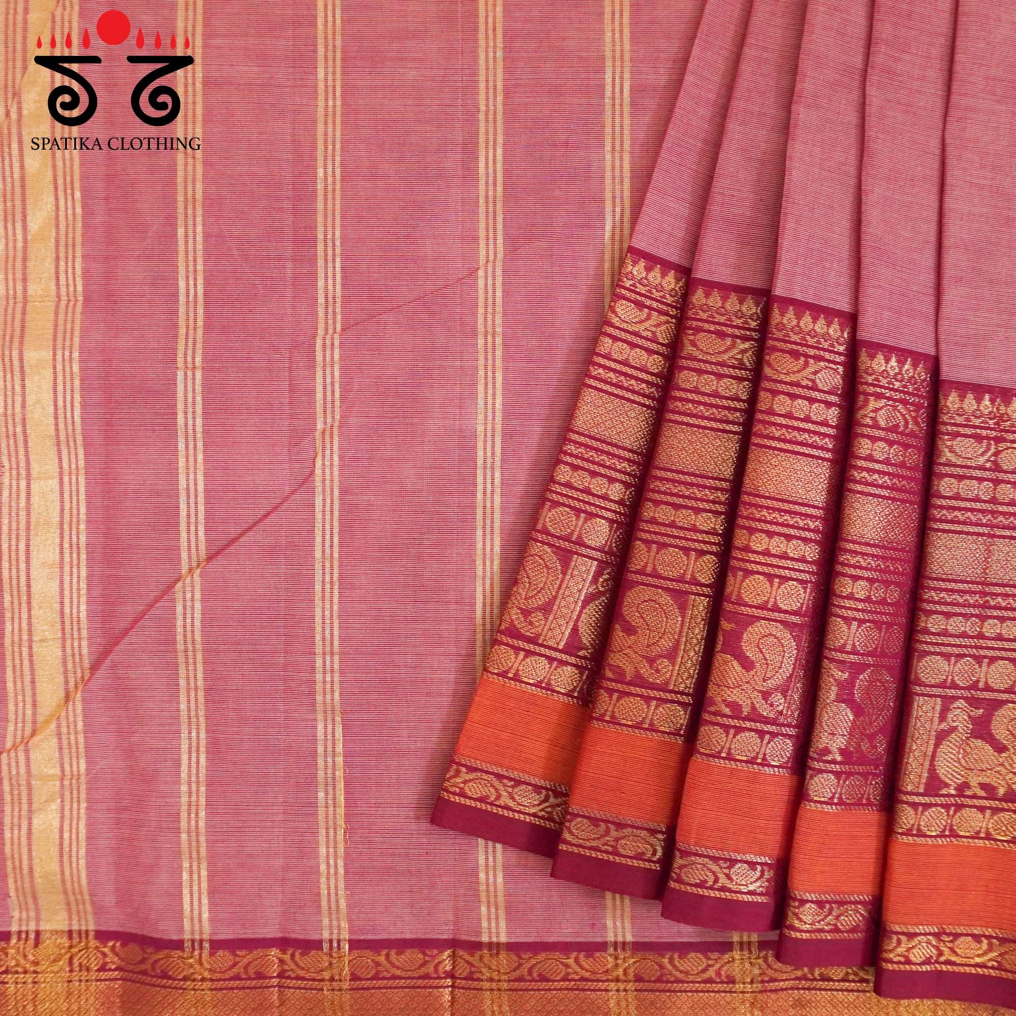 Pink Chettinad Cotton Saree