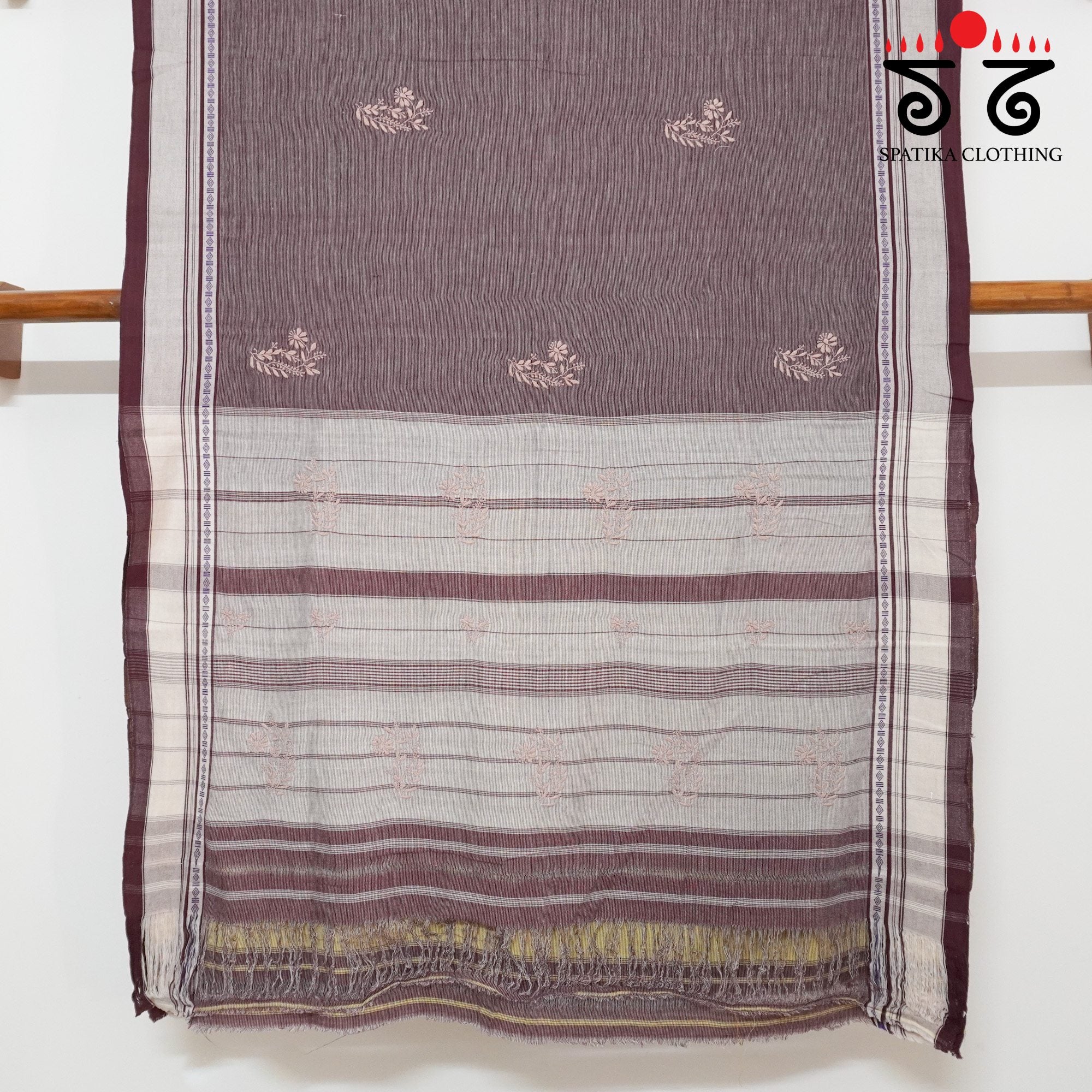 Brown Aane Hejje - Chikankari Revival Saree