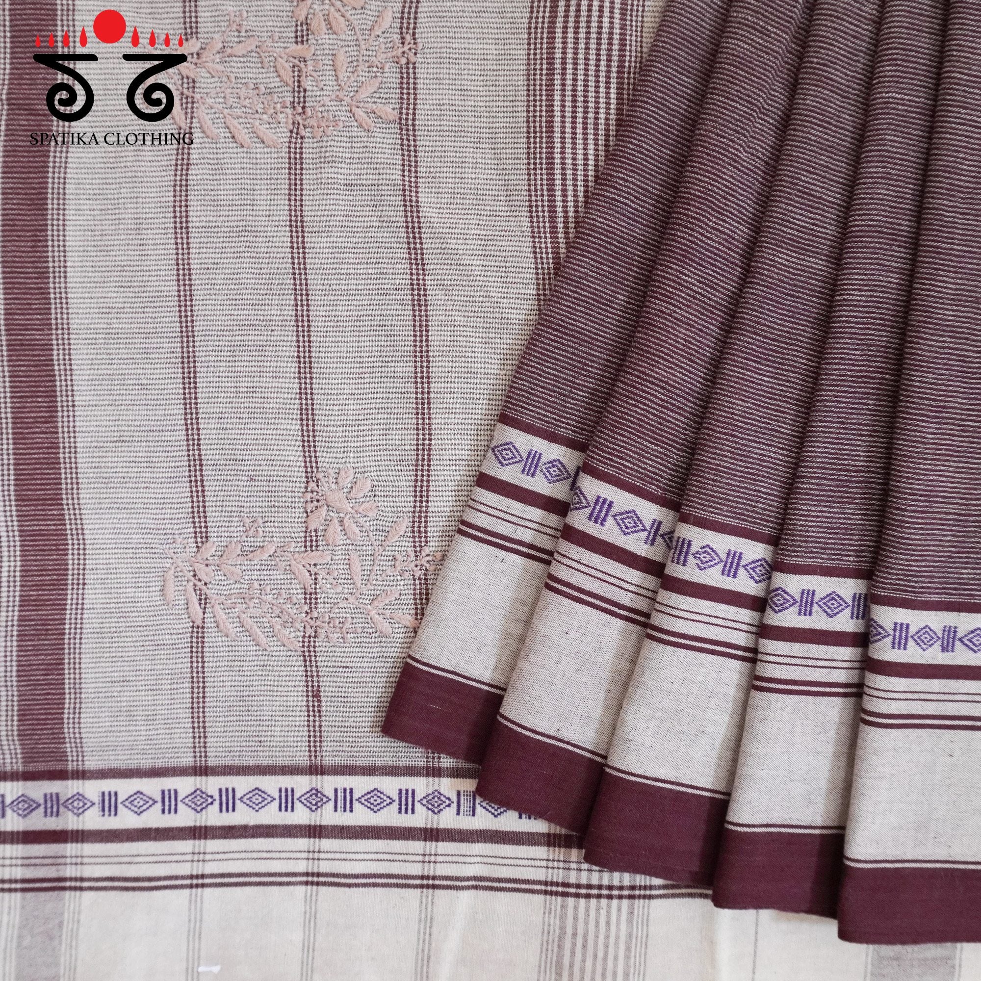 Brown Aane Hejje - Chikankari Revival Saree