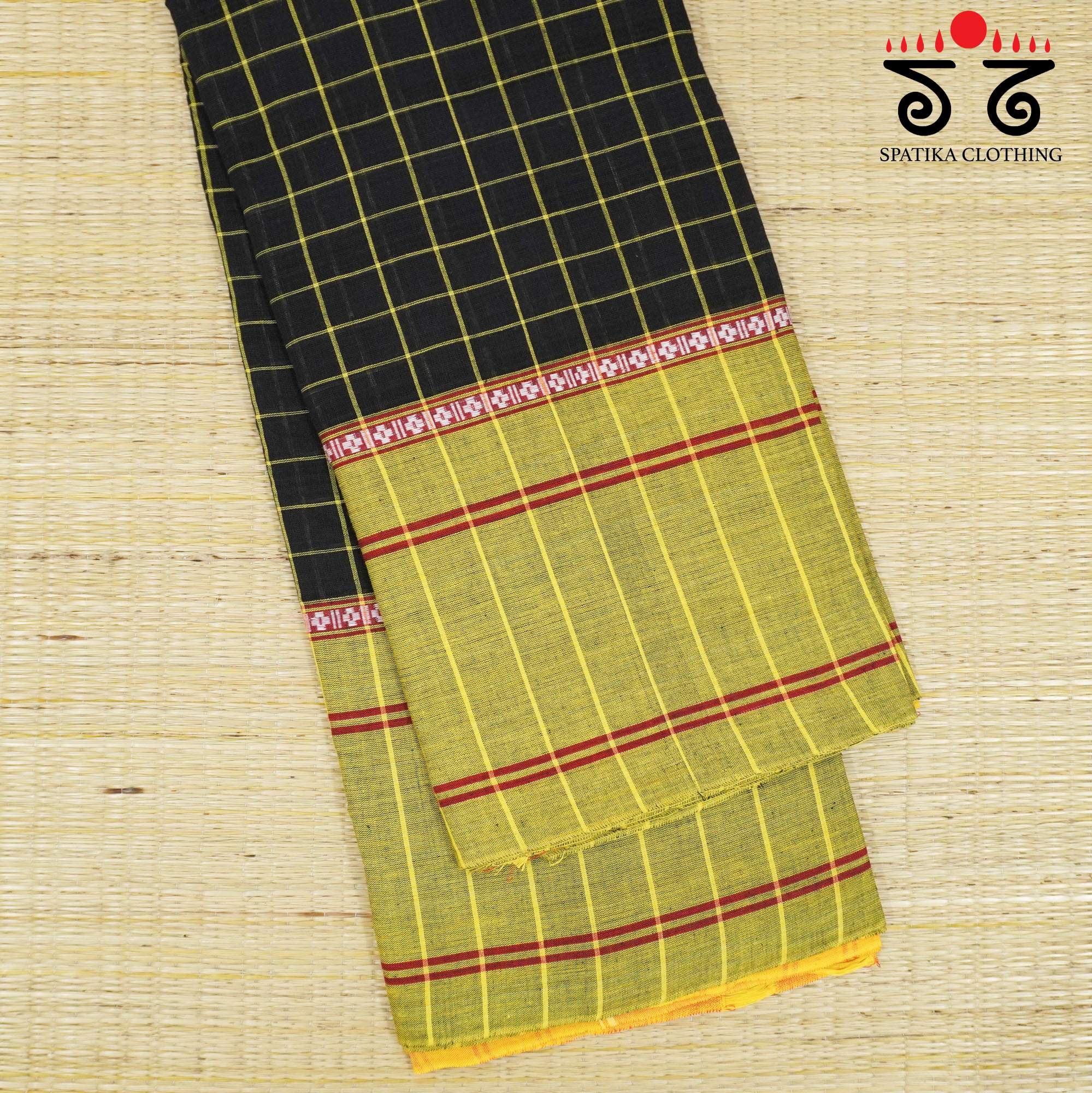 Black Chettinad Cotton Saree