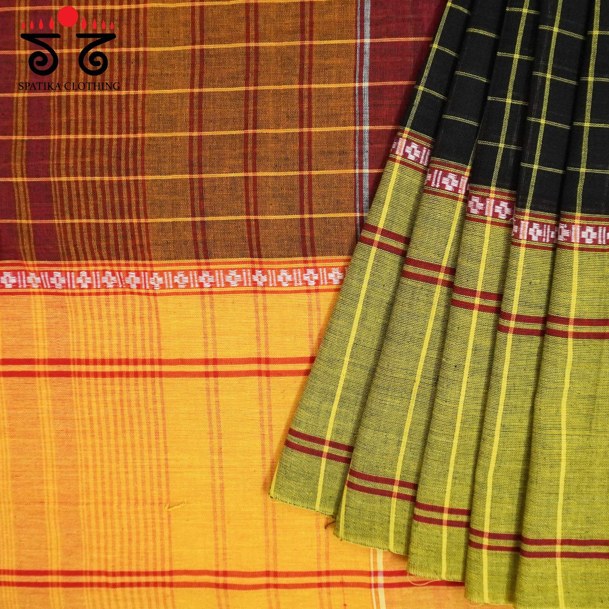 Black Chettinad Cotton Saree