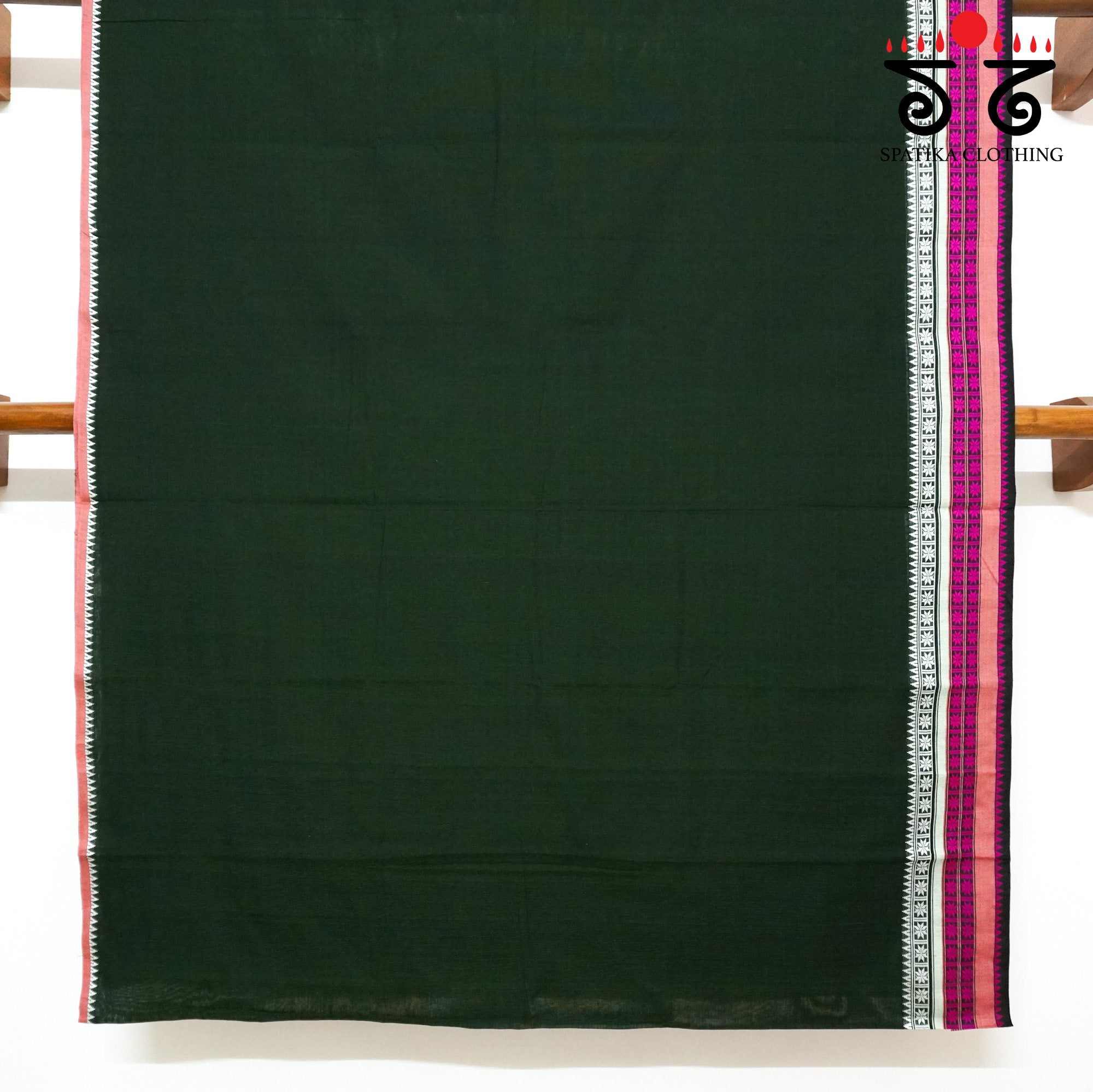 Green Begampur Handwoven Cotton Saree New!