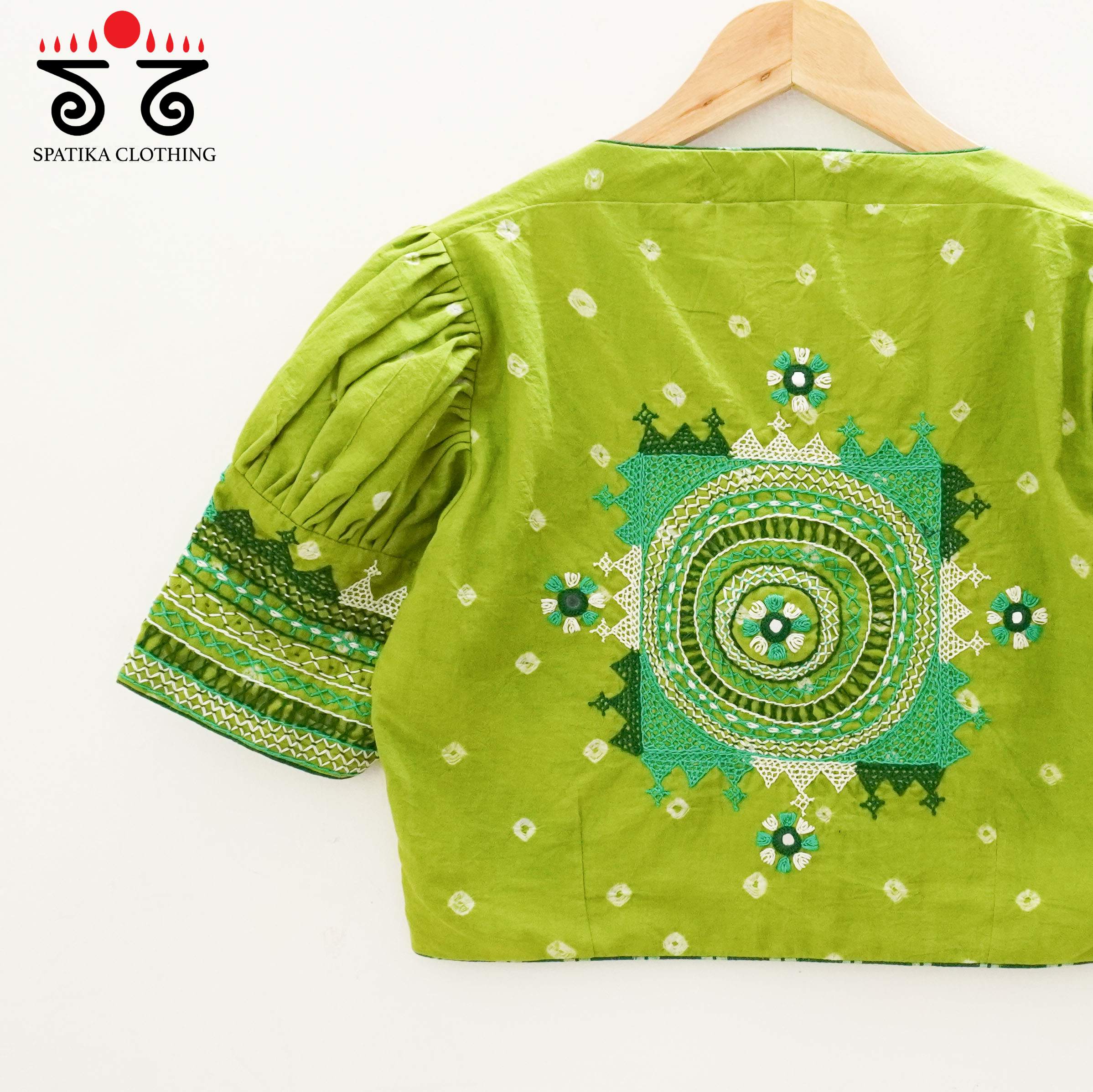 Green Lambani - Bandhani blouse