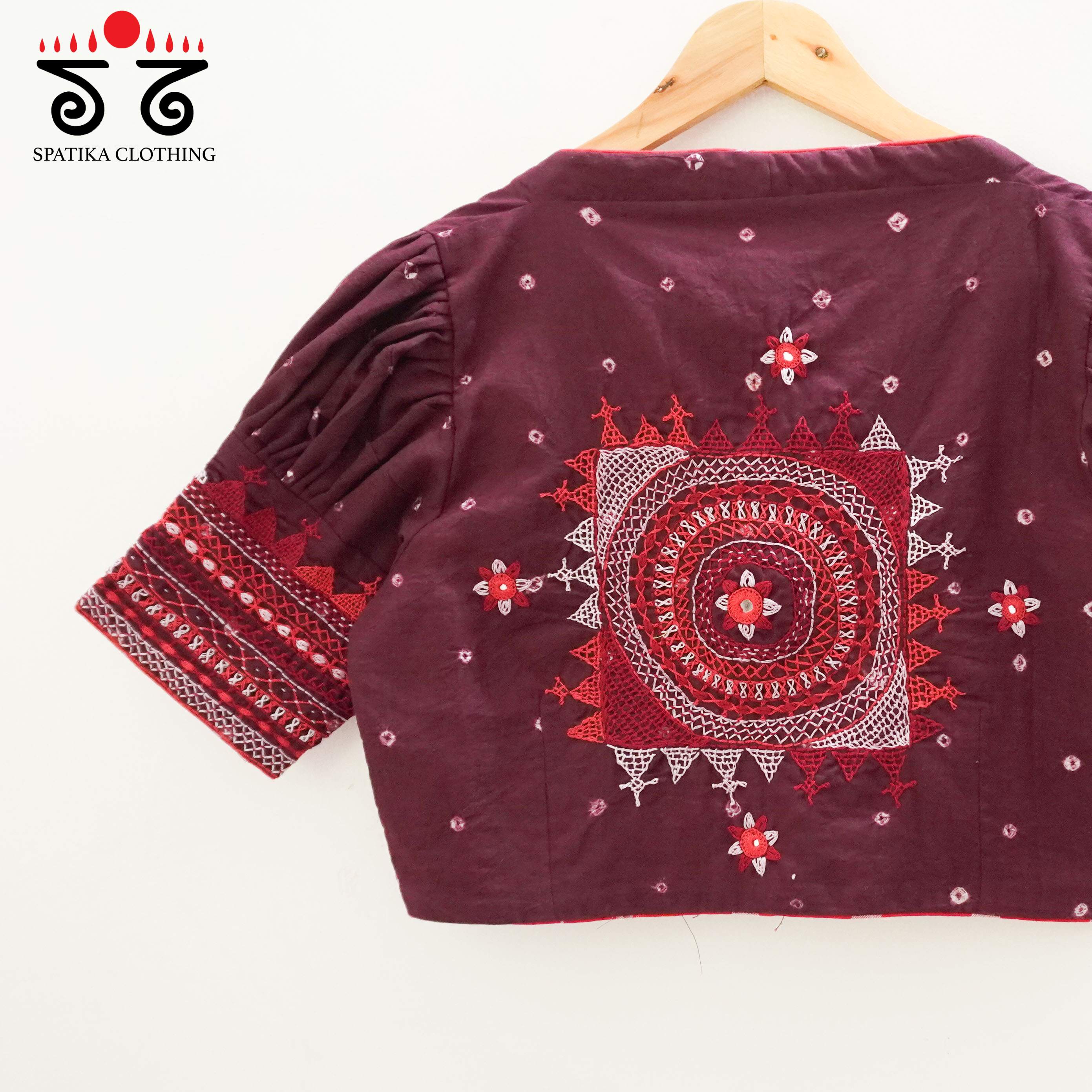 Maroon Lambani - Bandhani blouse
