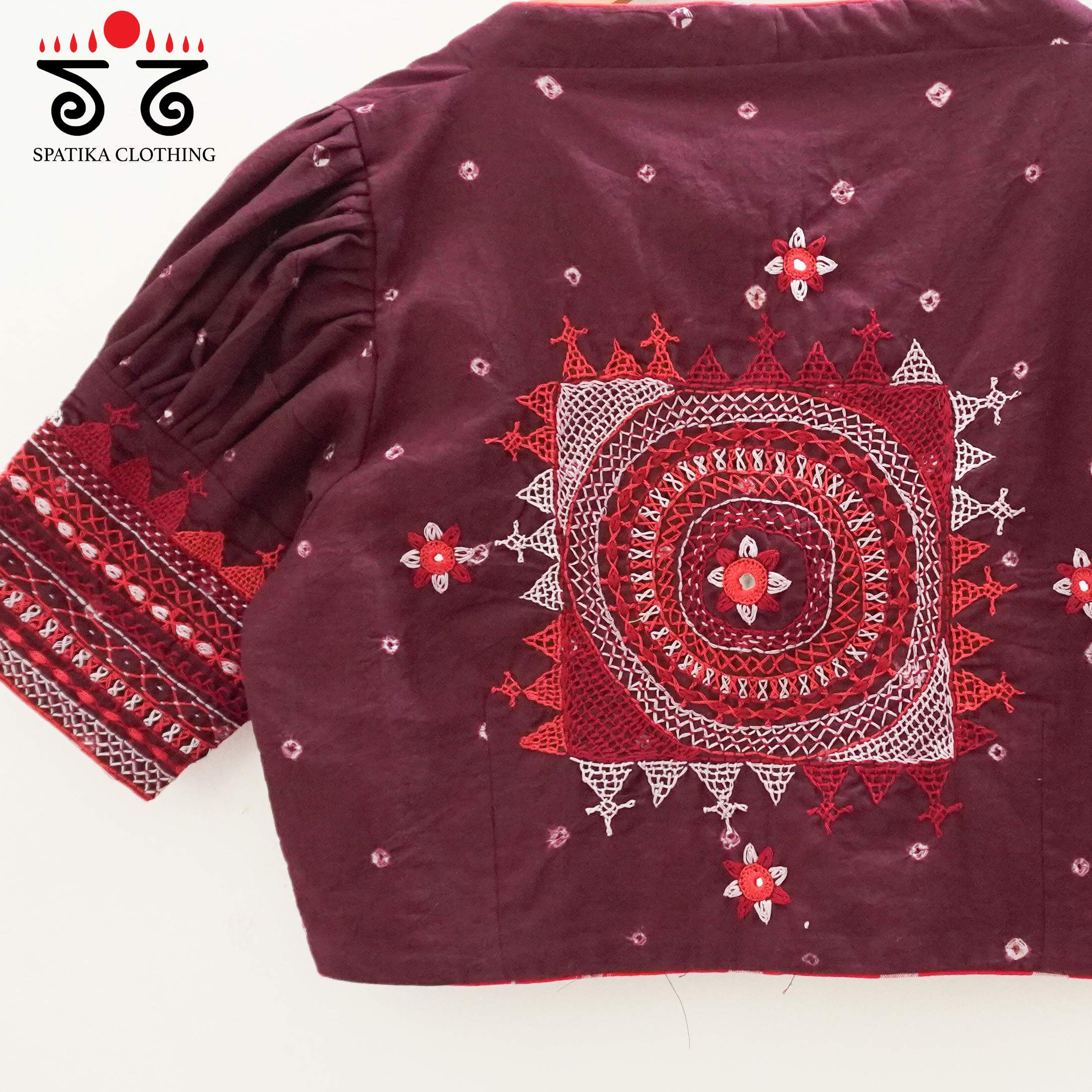 Maroon Lambani - Bandhani blouse