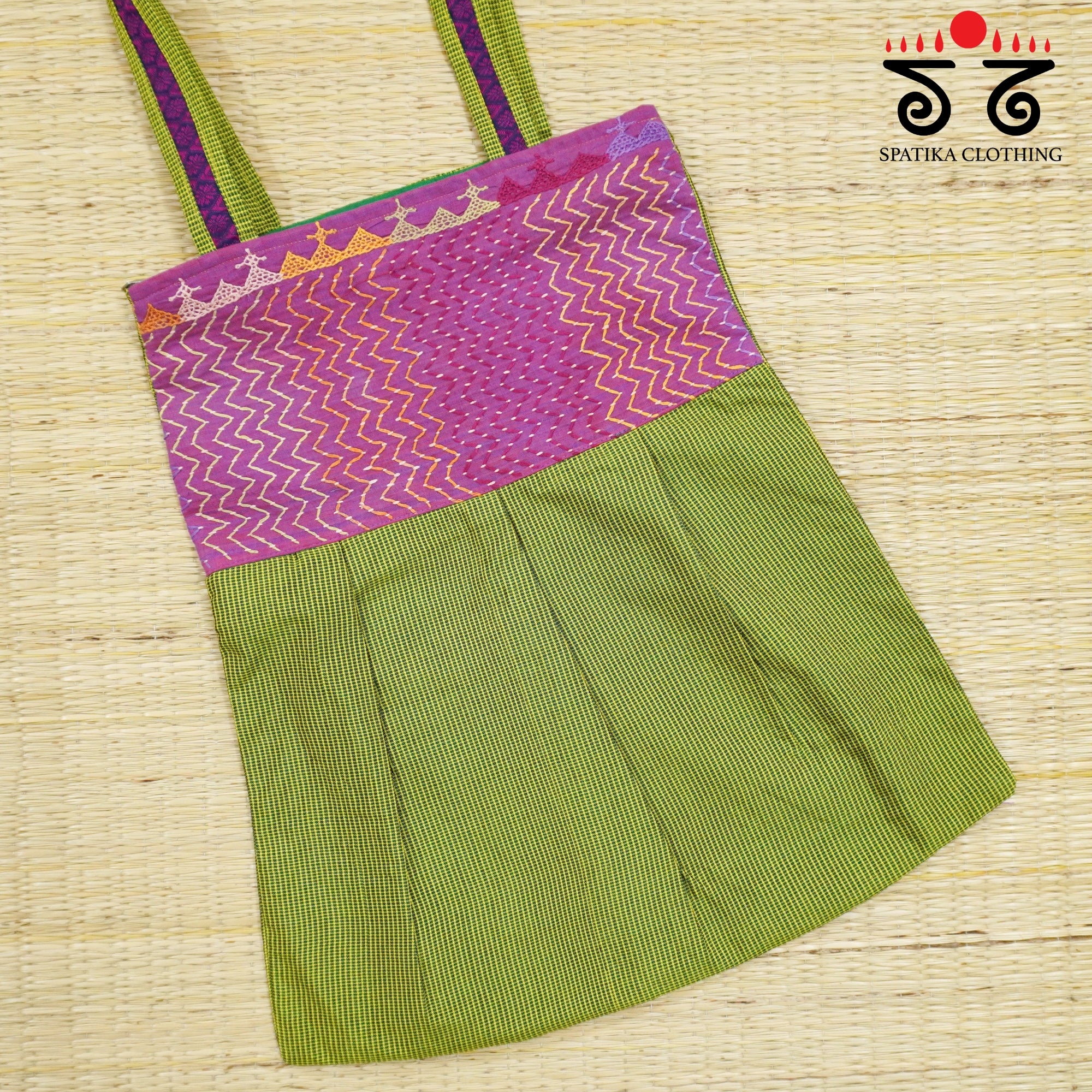 Green Lambani Hand Embroidered Hand Bag