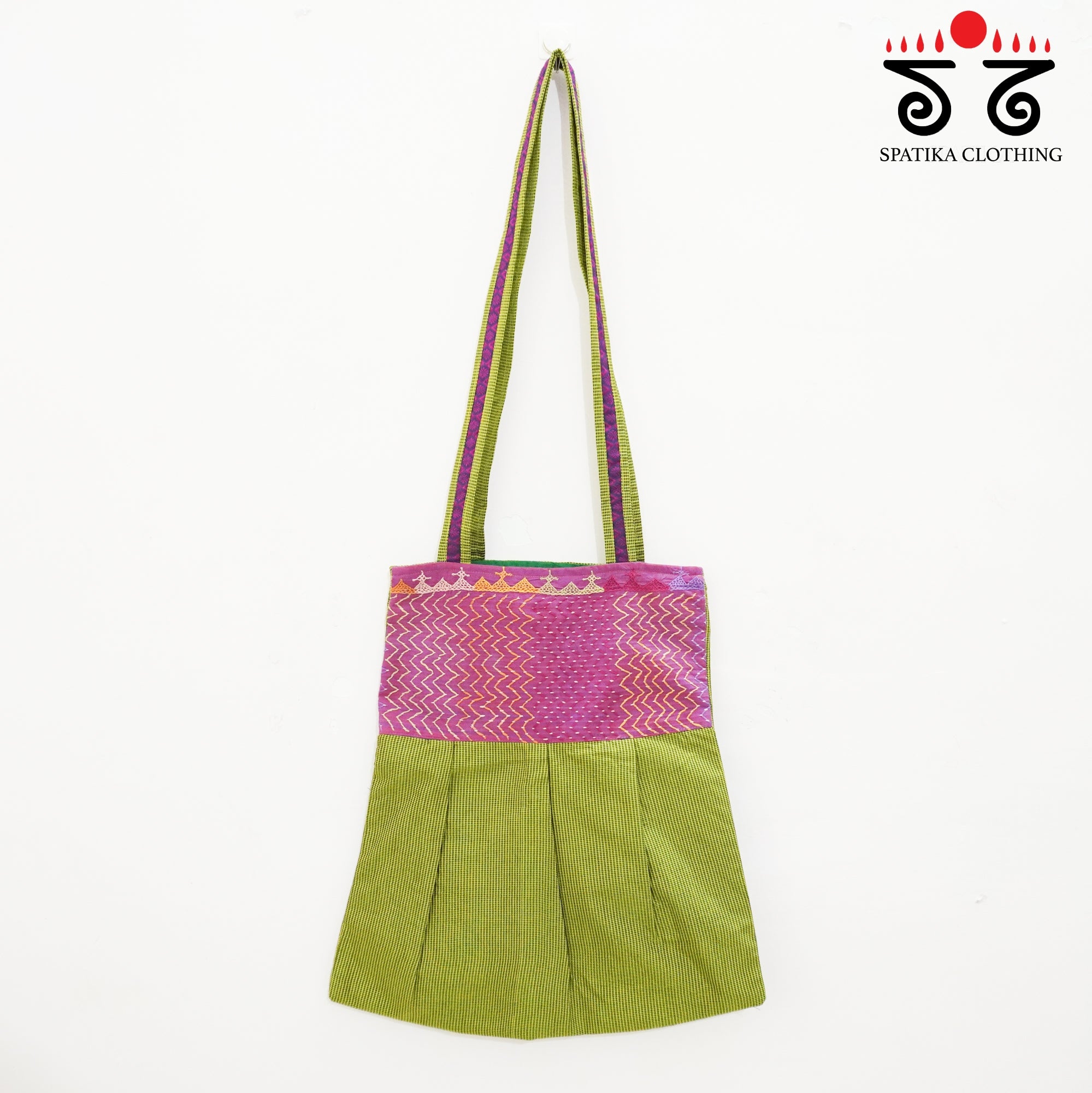 Green Lambani Hand Embroidered Hand Bag