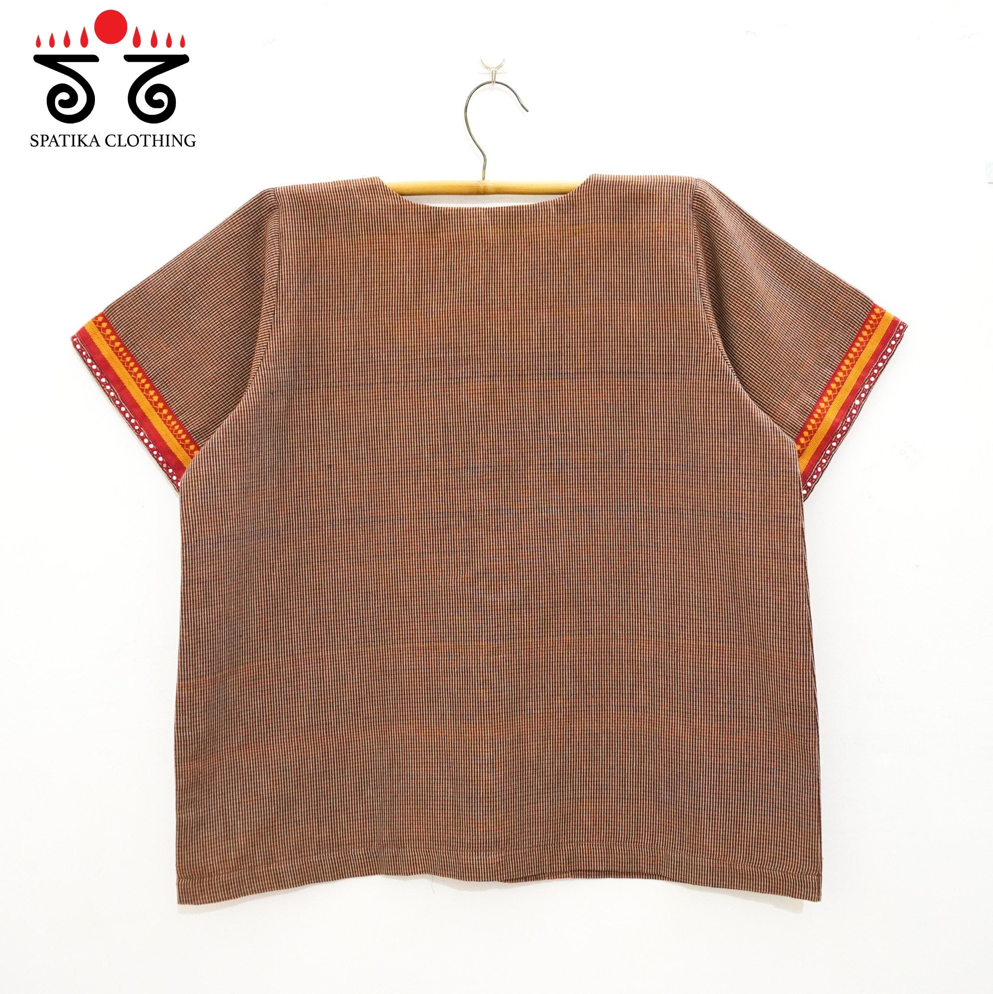 Brown Hand Embroidered women's Top