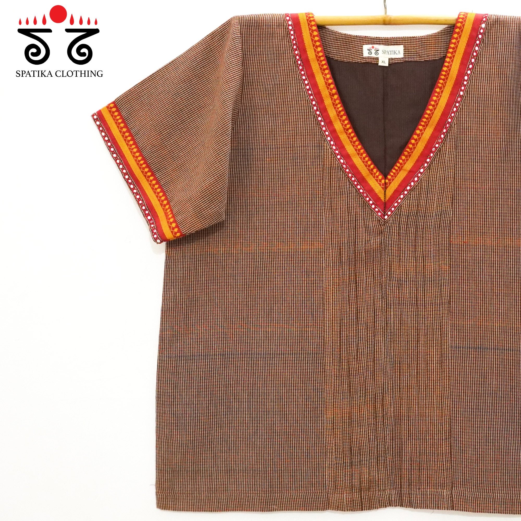 Brown Hand Embroidered women's Top