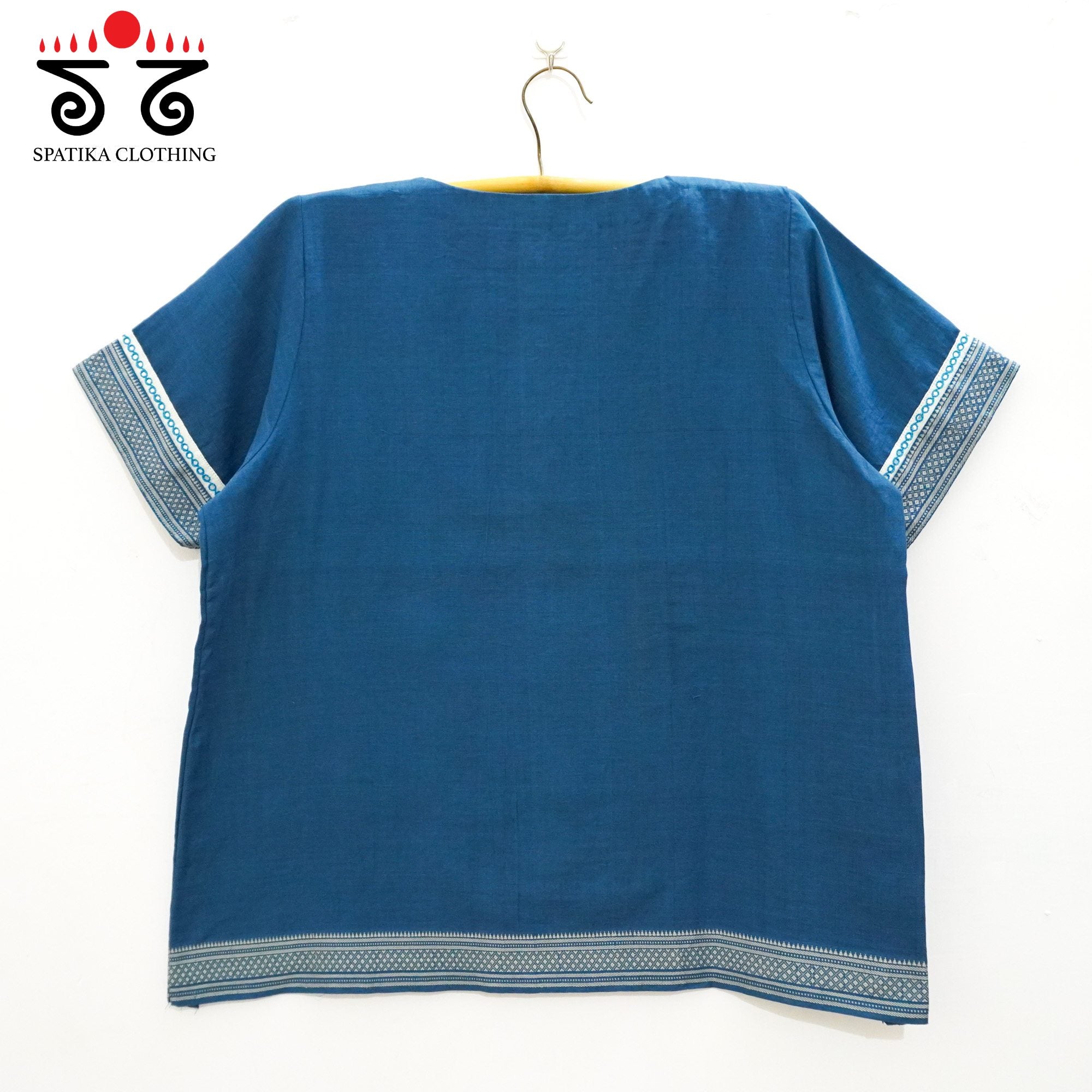 Blue Hand Embroidered women's Top