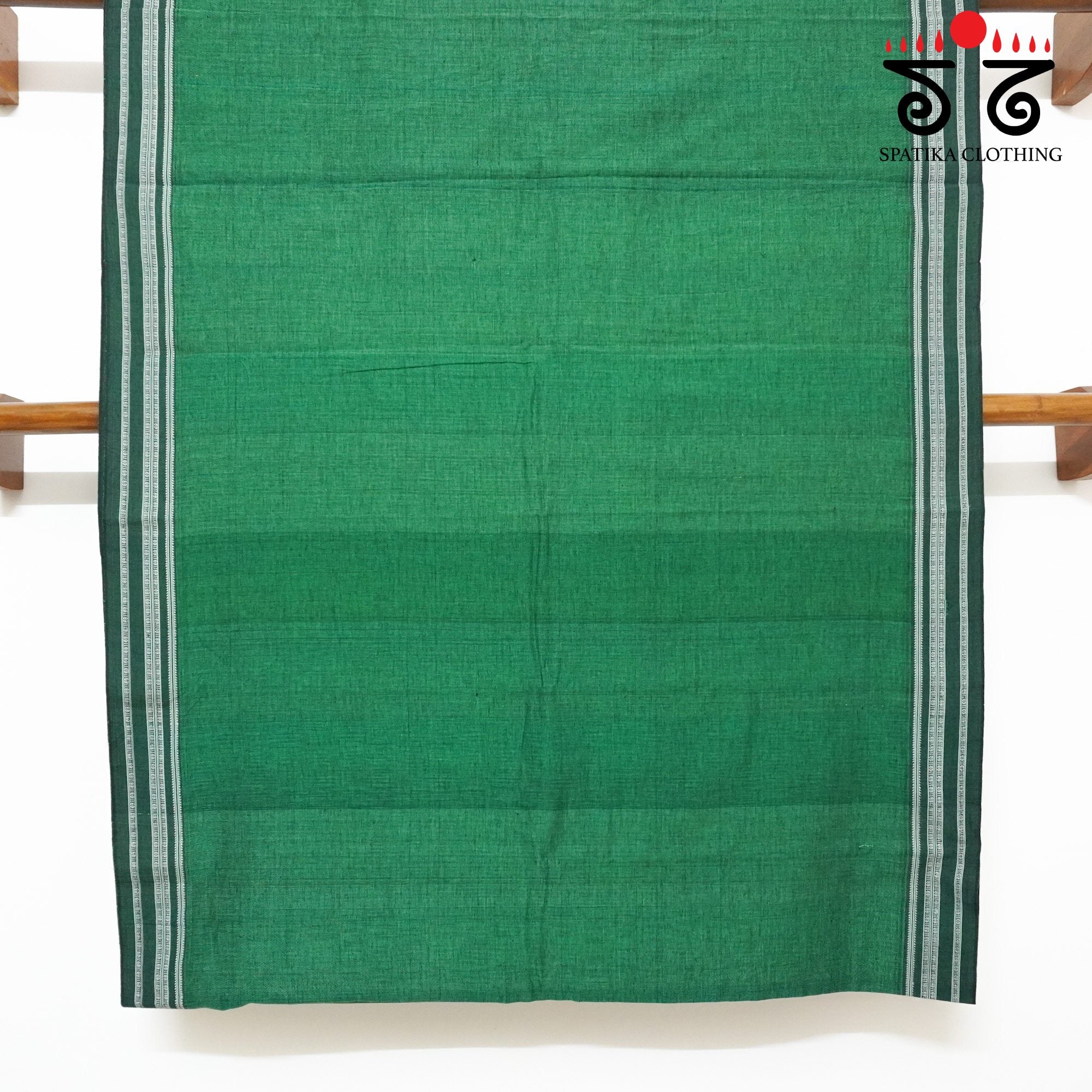 Green Ilkal Handwoven Cotton Saree - Pen Kalamkari Blouse