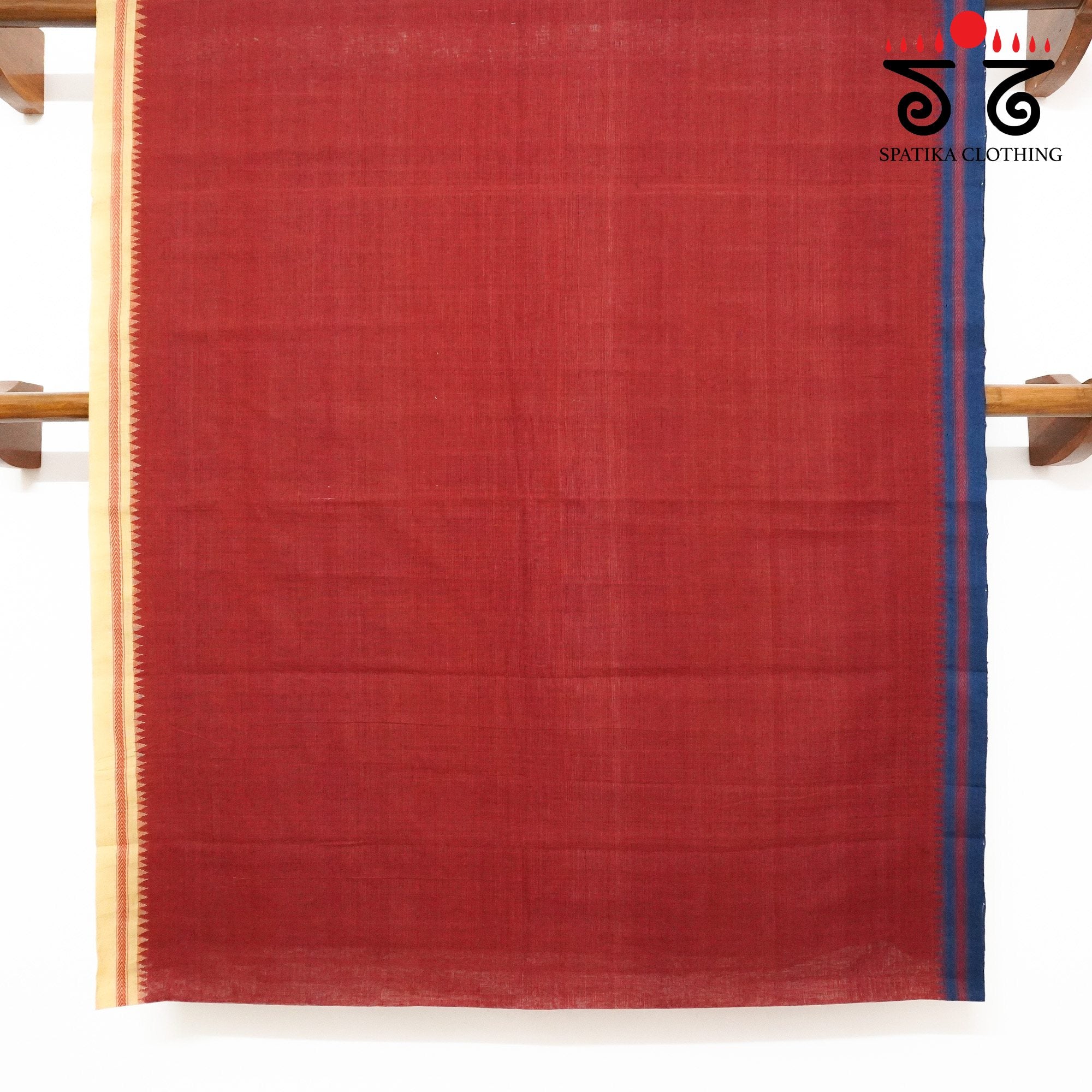 Red Ponduru Handspun Cotton Saree