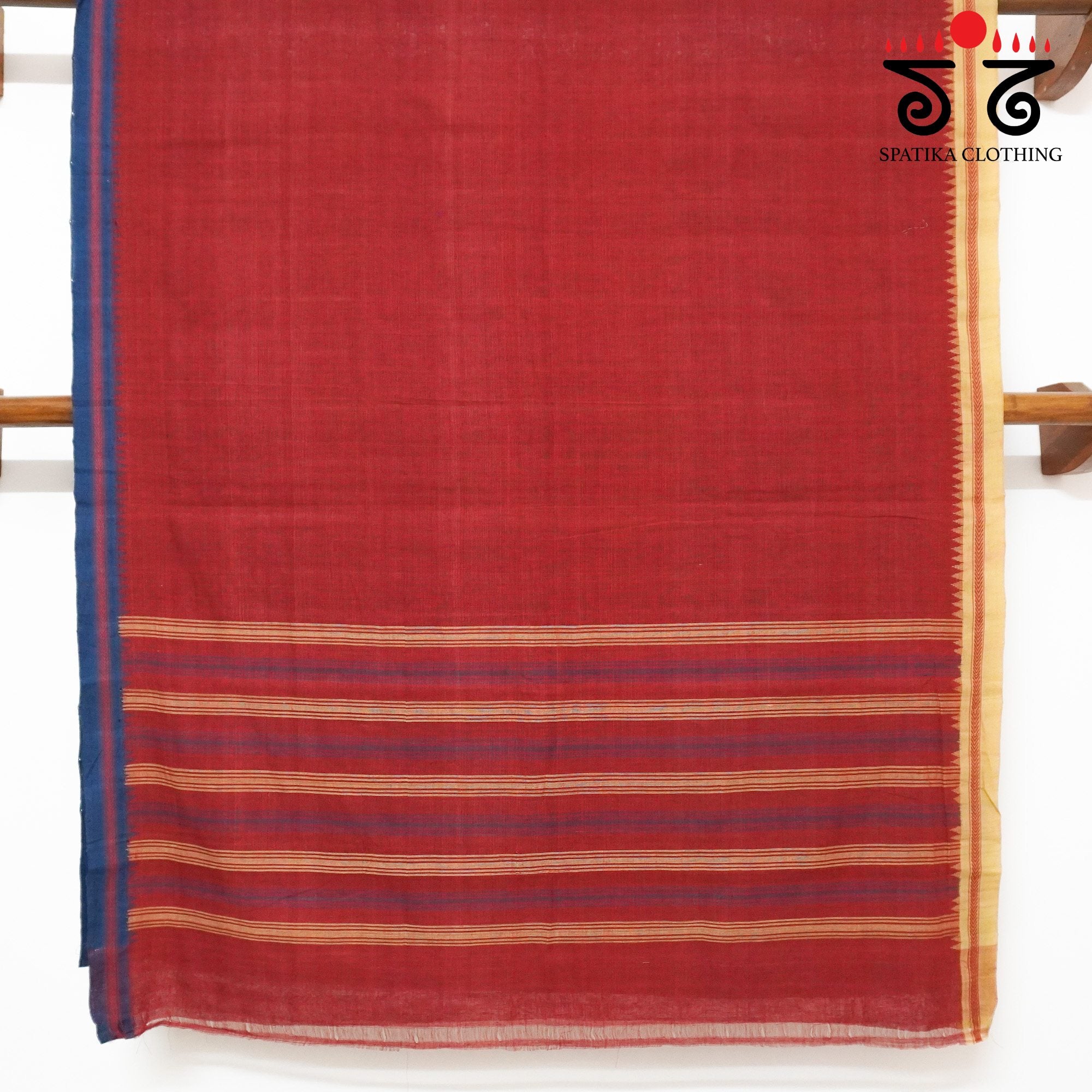 Red Ponduru Handspun Cotton Saree