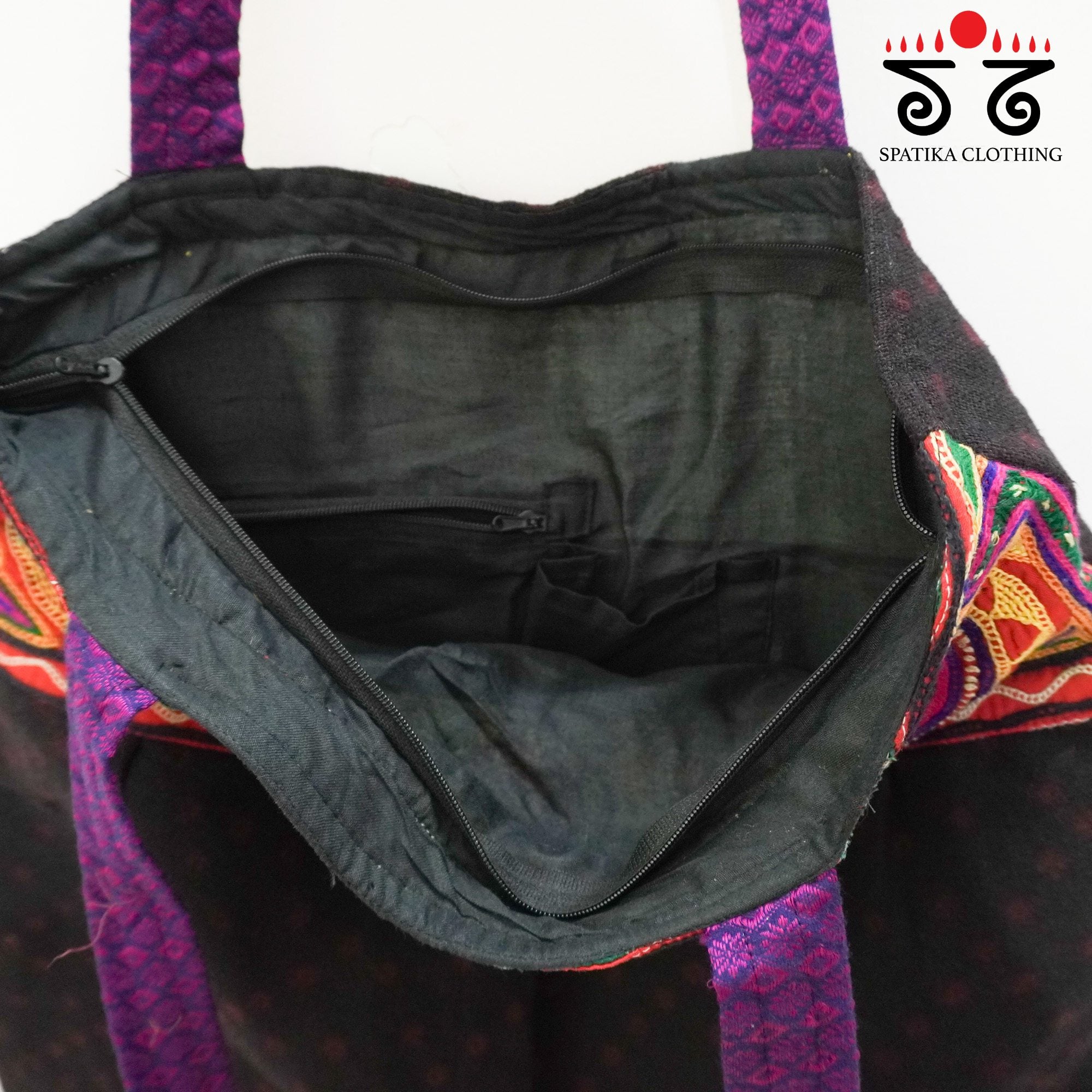 Black Lambani Hand Embroidered Hand Bag