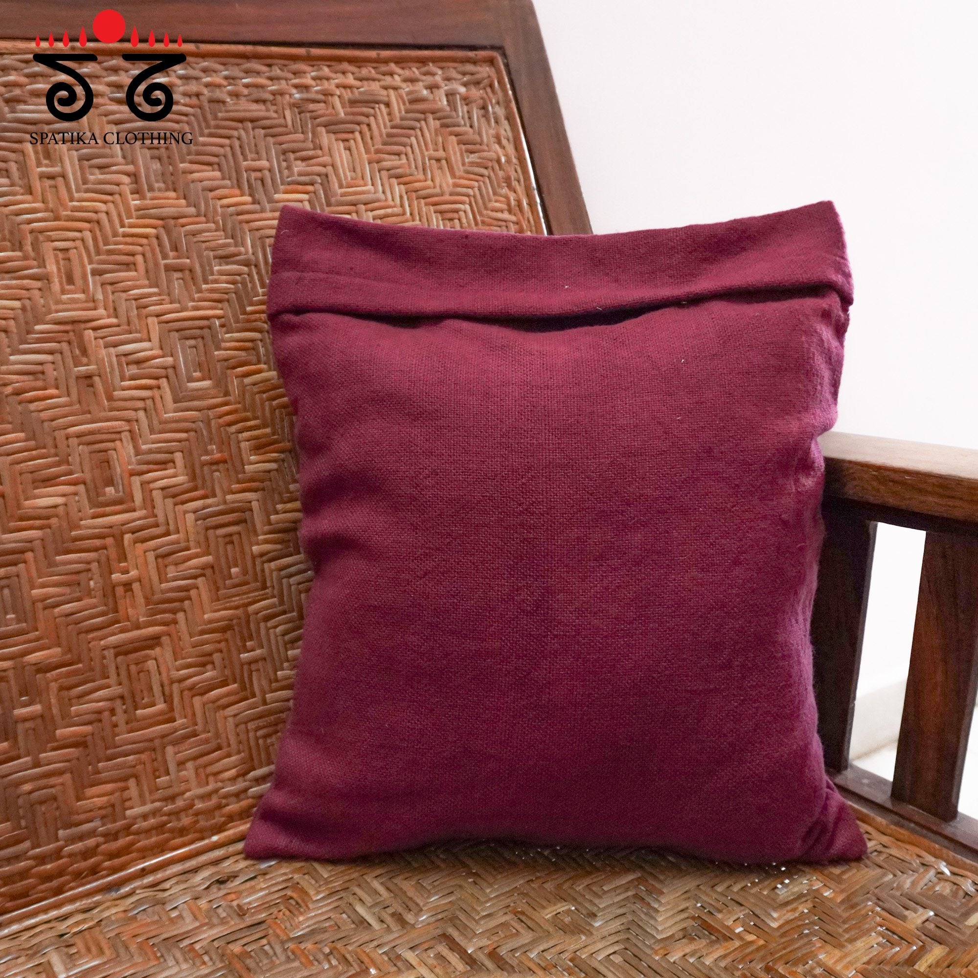Maroon Lambani Hand Embroidered Cushion Cover