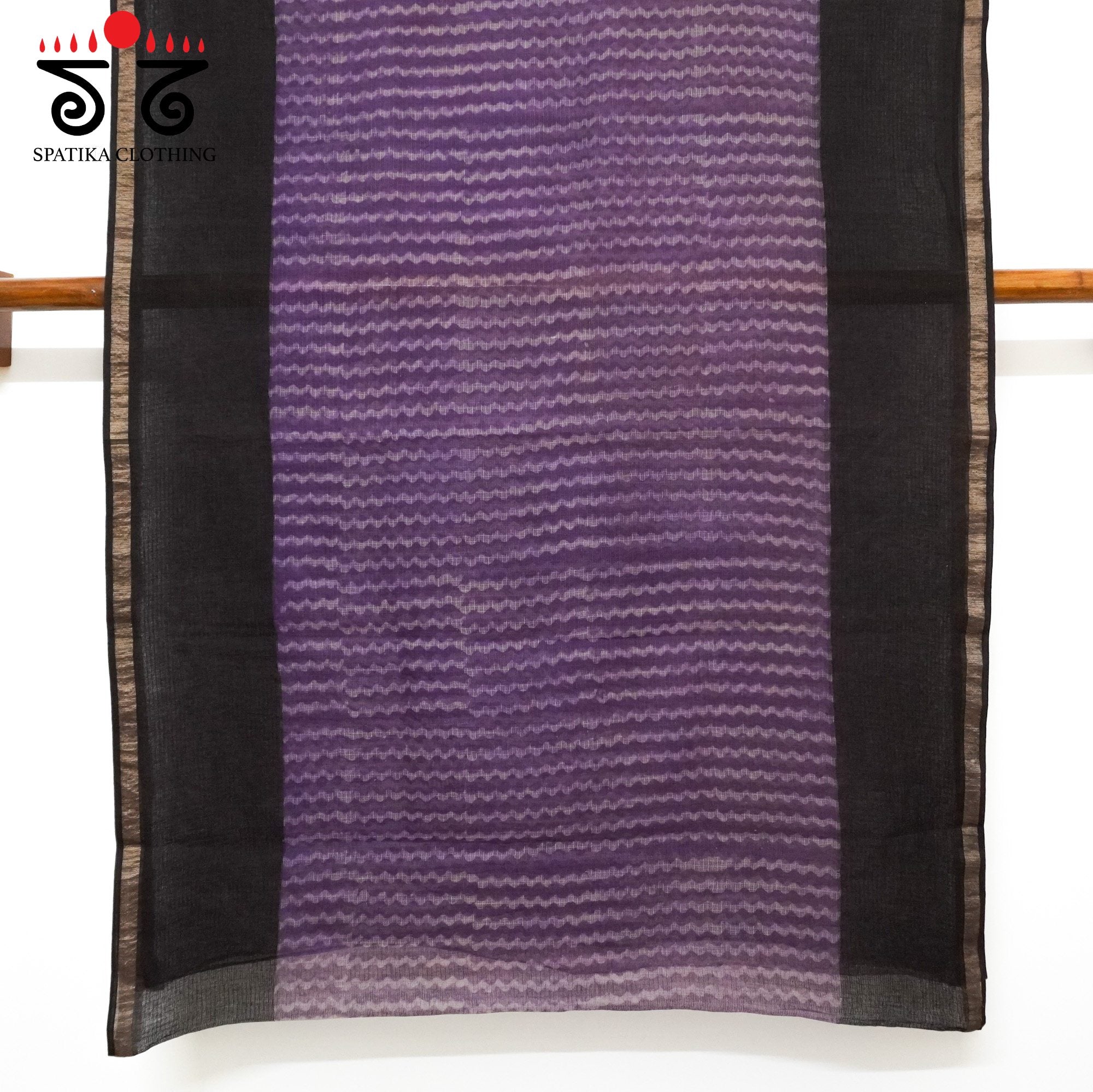 Purple Kota Hand Block Printed Saree