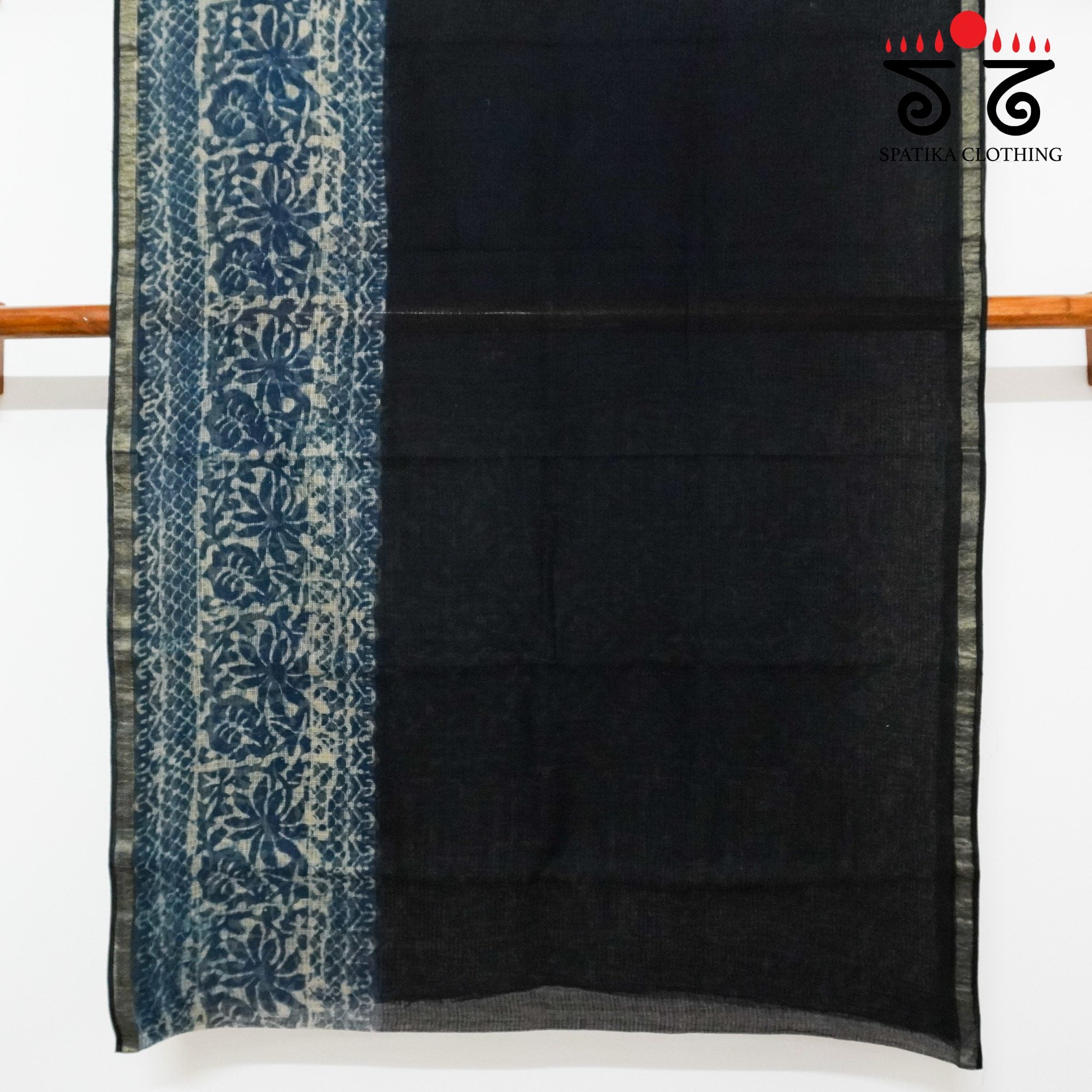 Blue Kota Hand Block Printed Saree