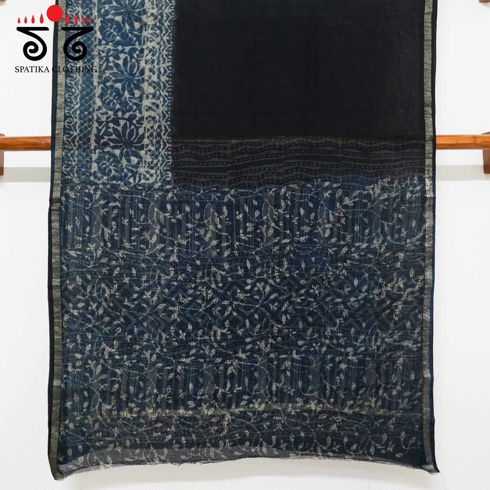 Blue Kota Hand Block Printed Saree