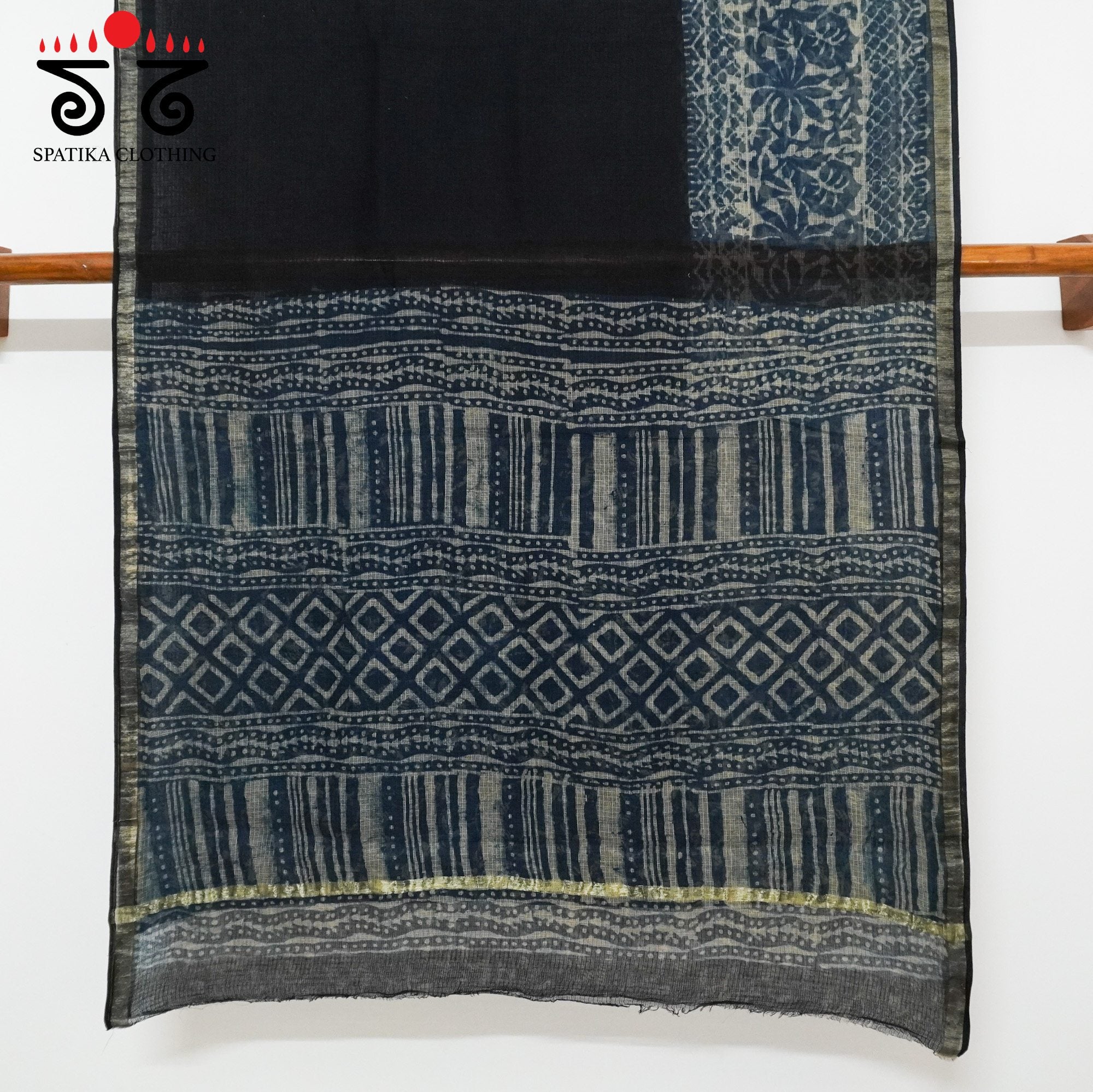 Blue Kota Hand Block Printed Saree