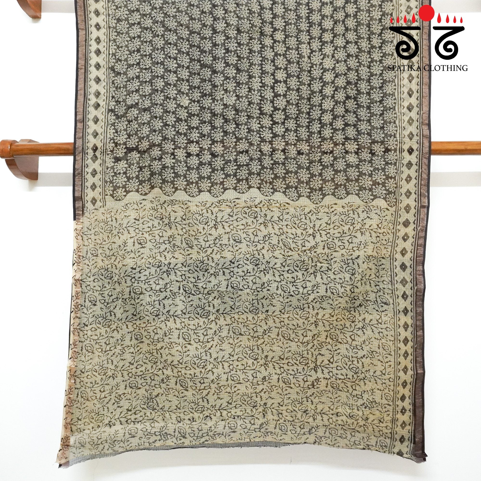 Black Kota Hand Block Printed Saree