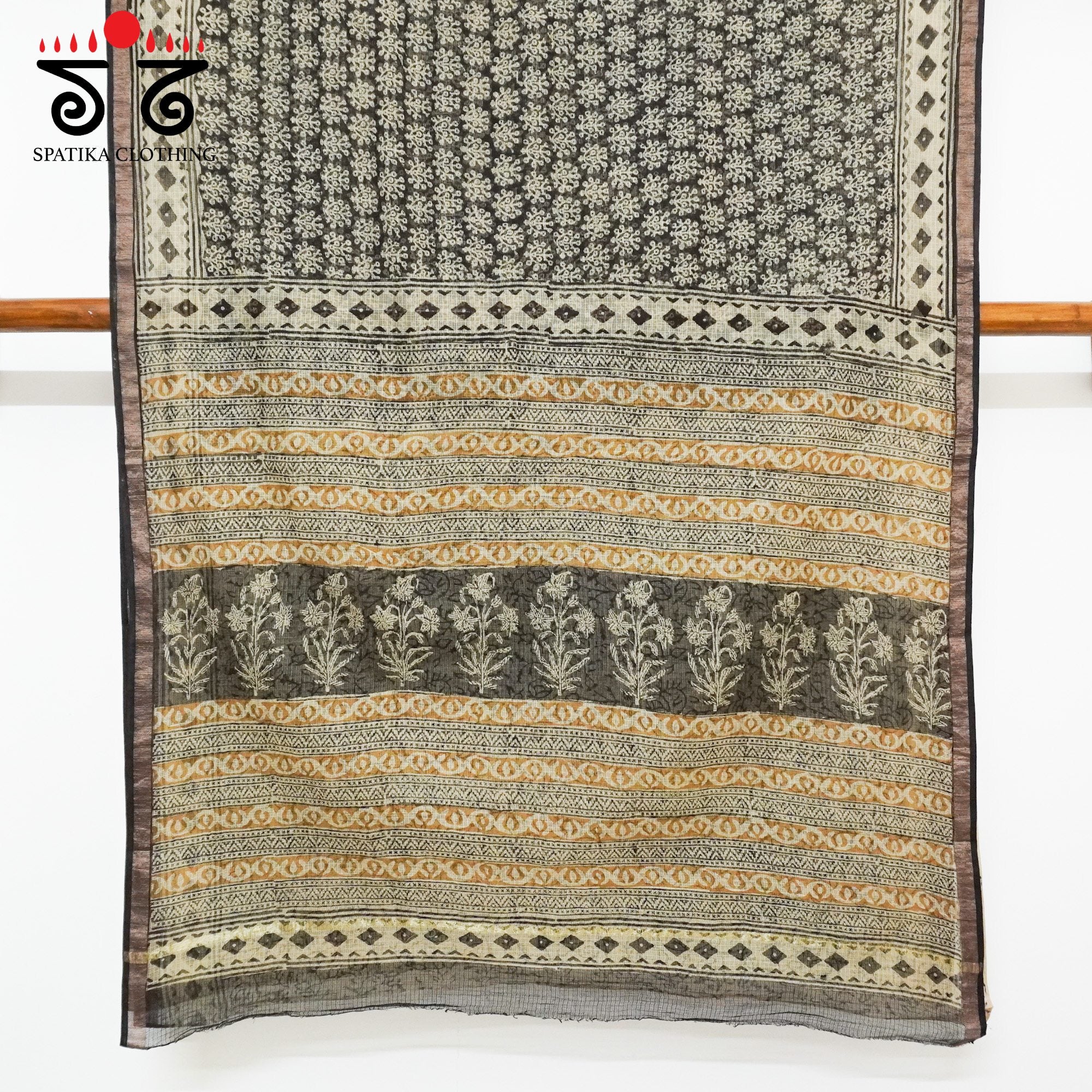 Black Kota Hand Block Printed Saree