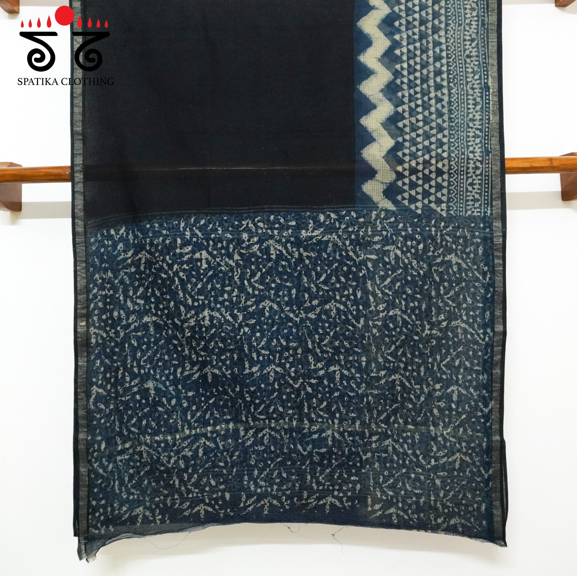 Blue Kota Hand Block Printed Saree