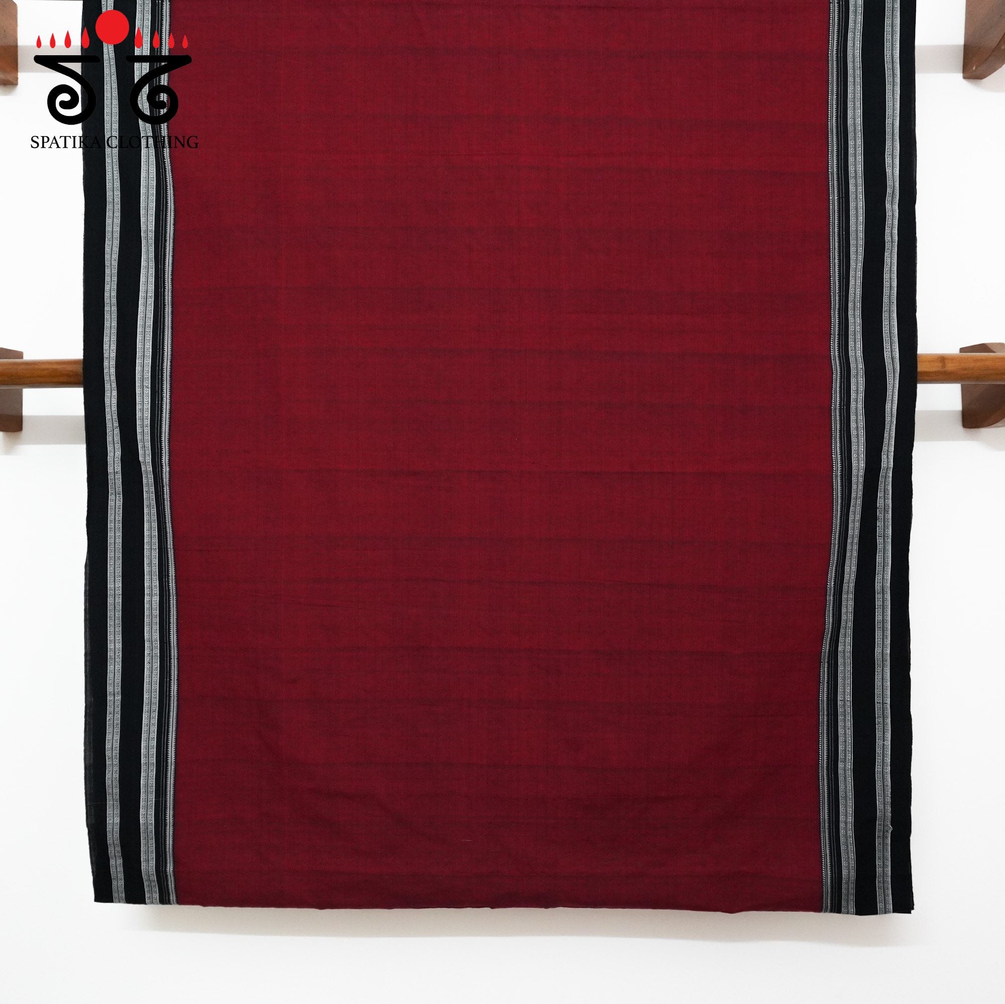 Red Ilkal Handwoven Cotton Saree - Ajrak Blouse
