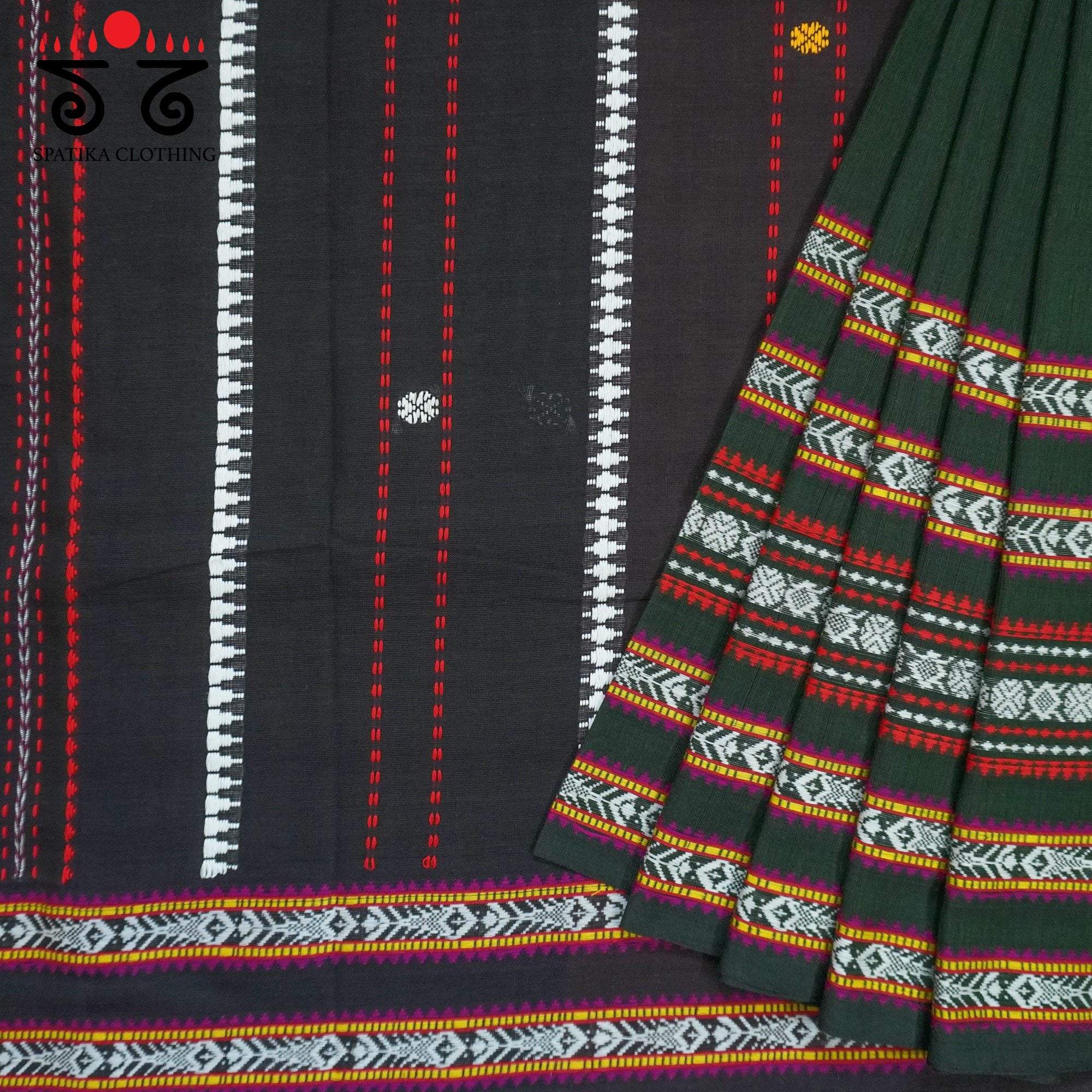 Green Begampur Handwoven Cotton Saree New!