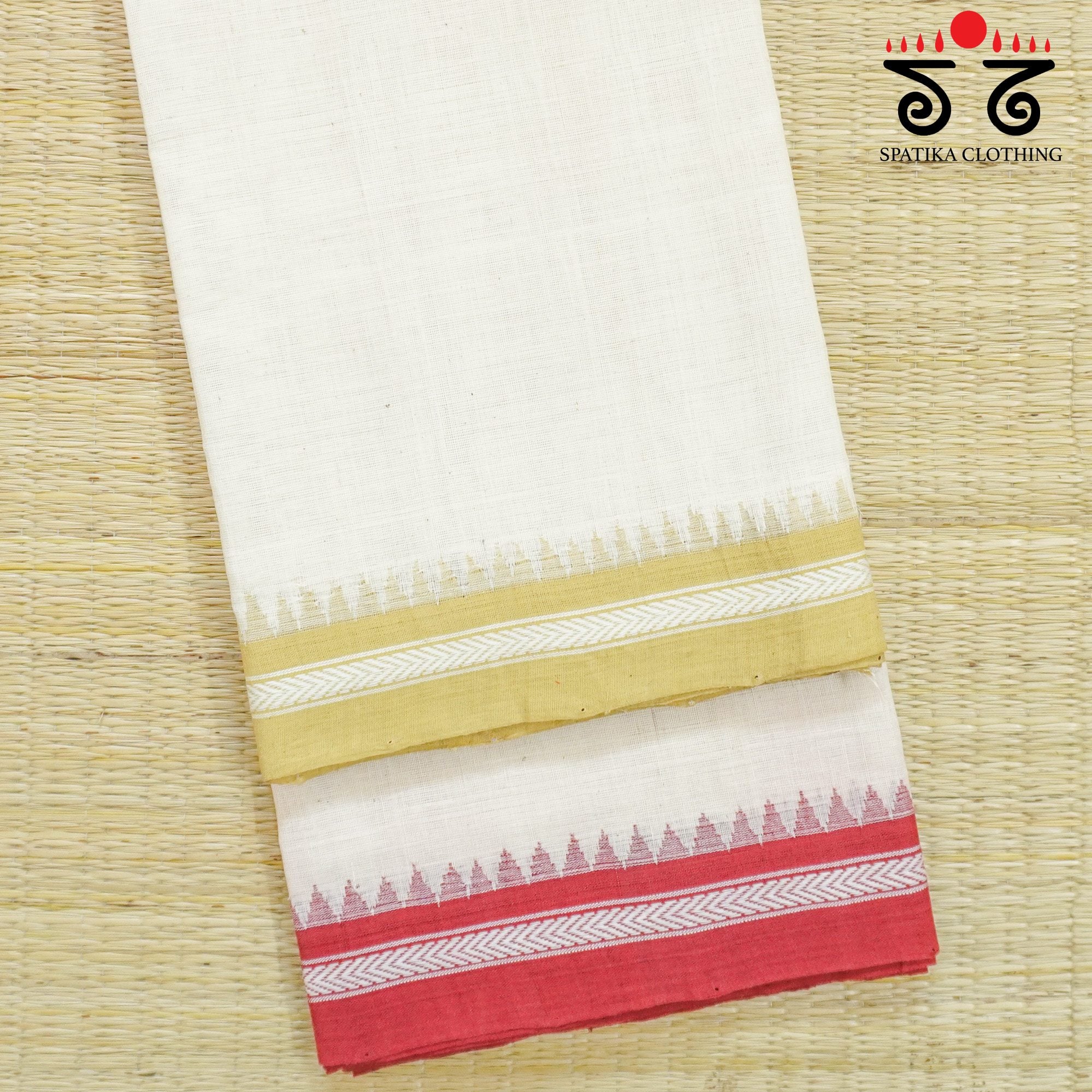 Off-White Ponduru Handspun Cotton Saree