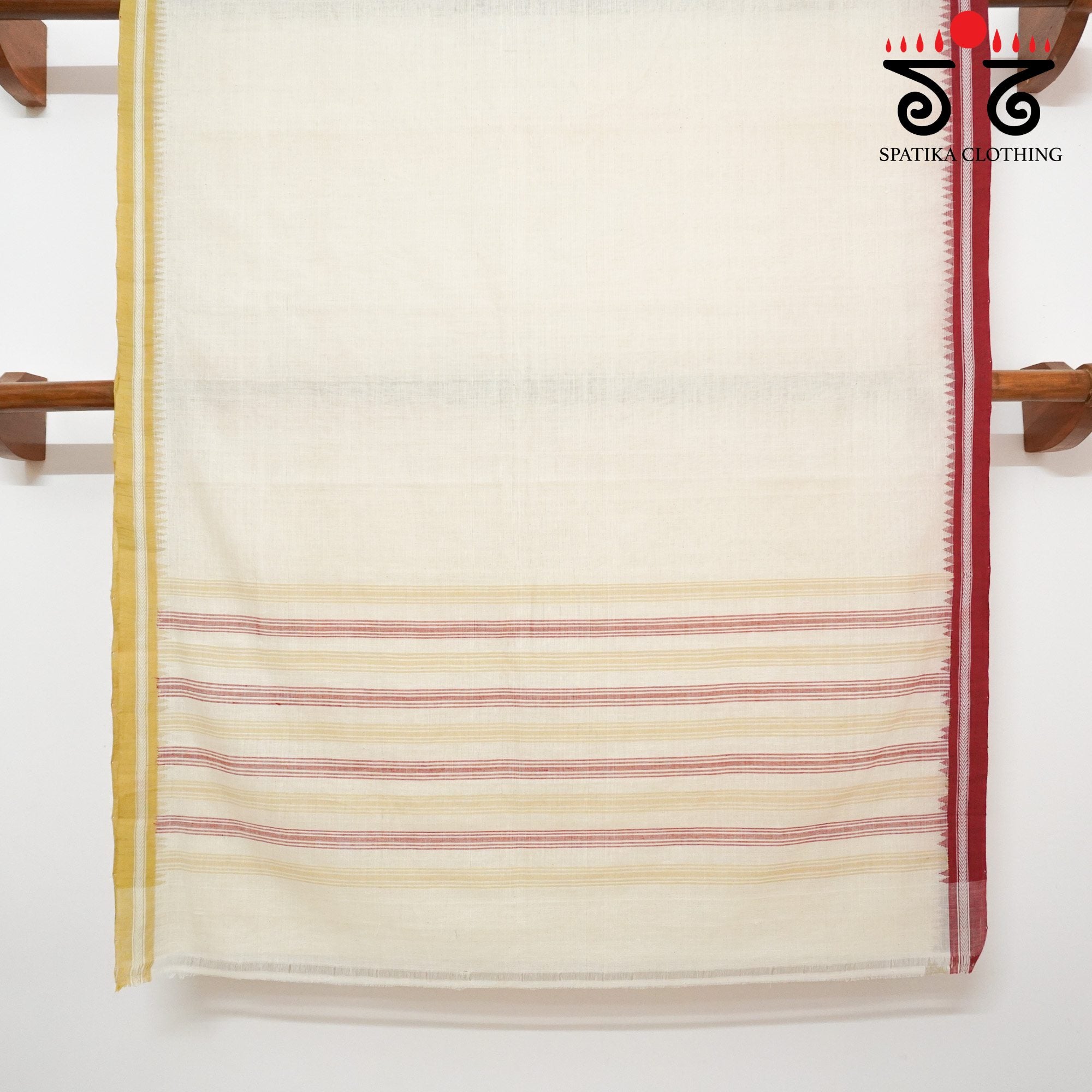 Off-White Ponduru Handspun Cotton Saree With Special Blouse