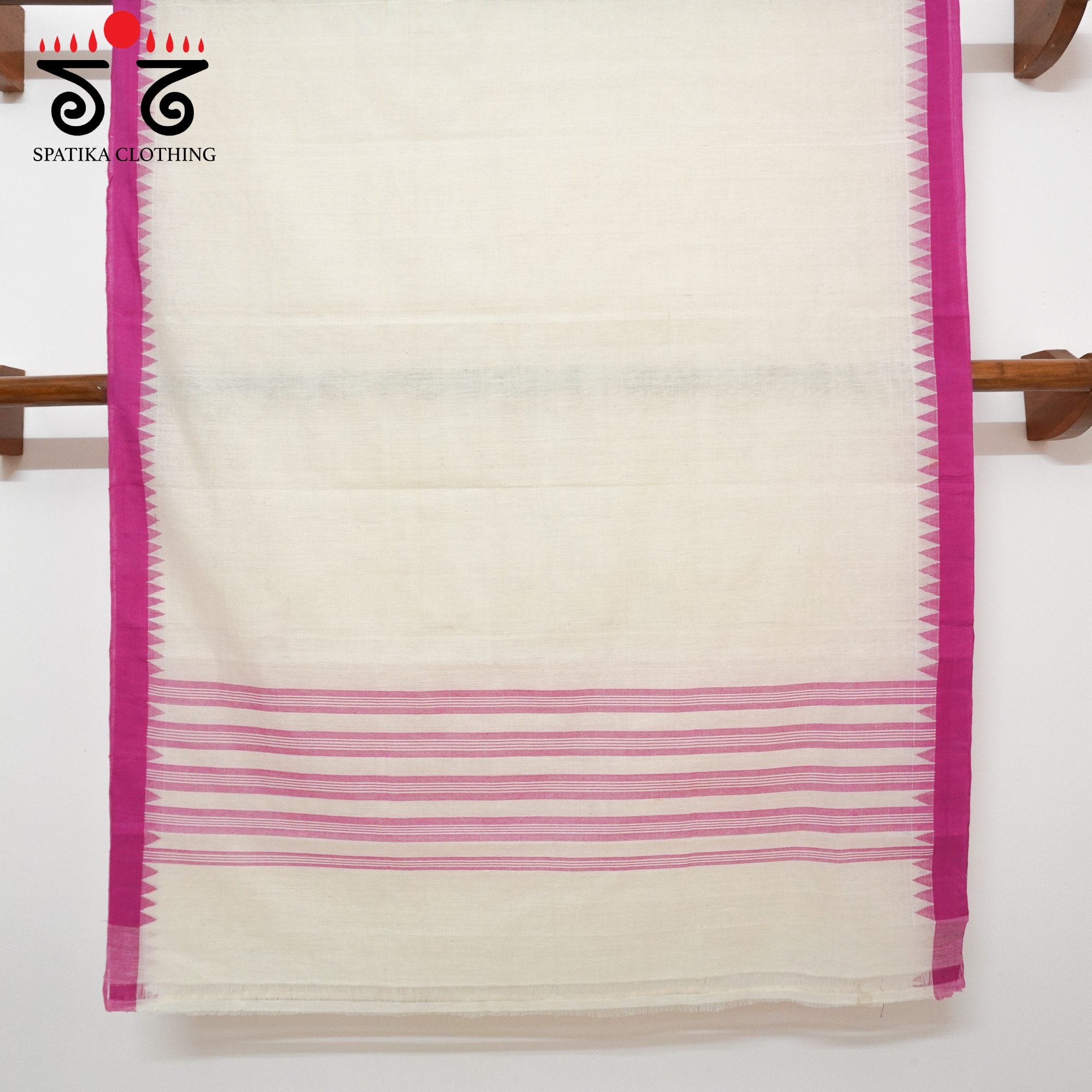 Off-White Ponduru Handspun Cotton Saree With Special Blouse