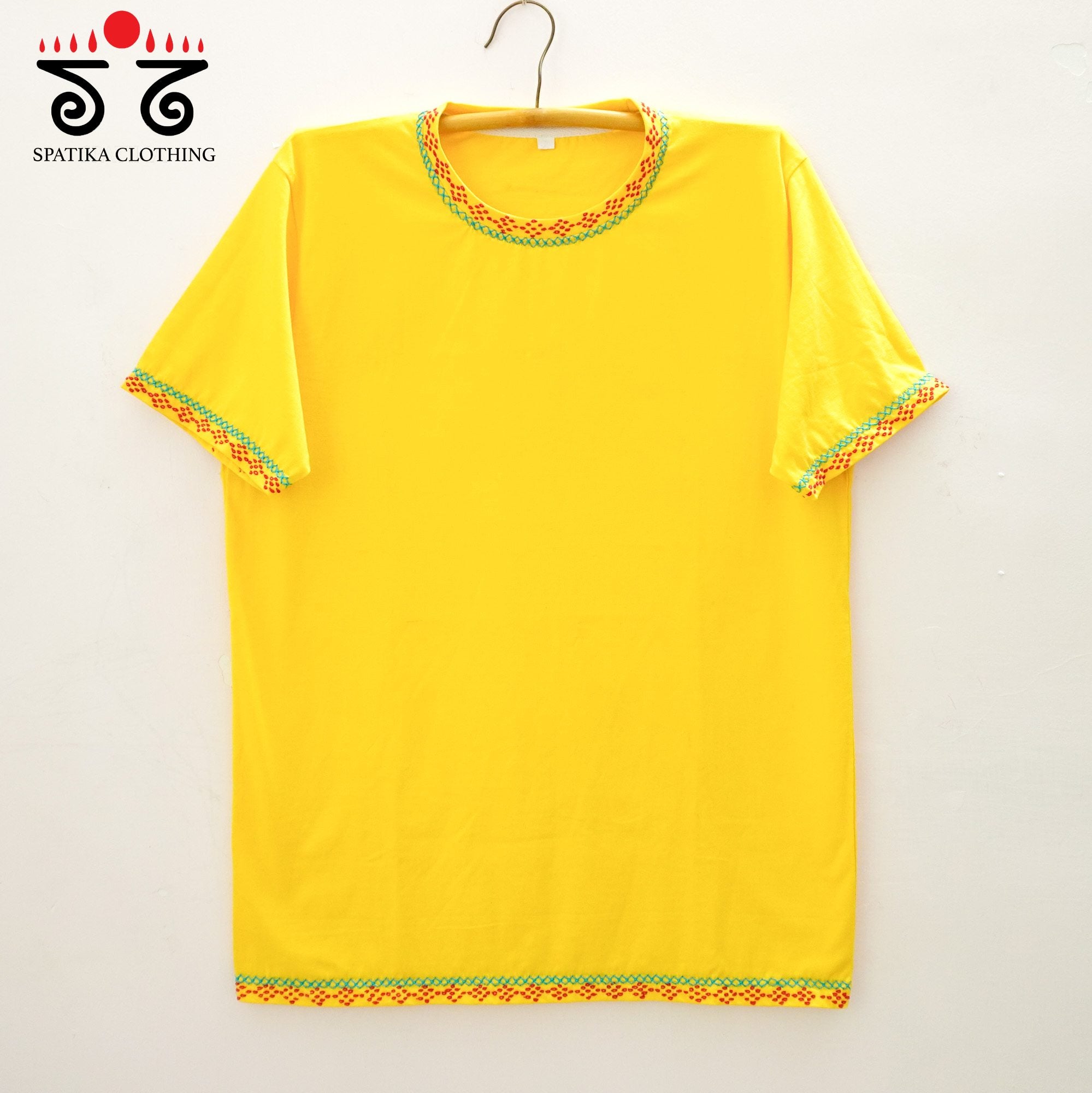 Lambani Hand Embroidered Yellow Unisex T-shirt