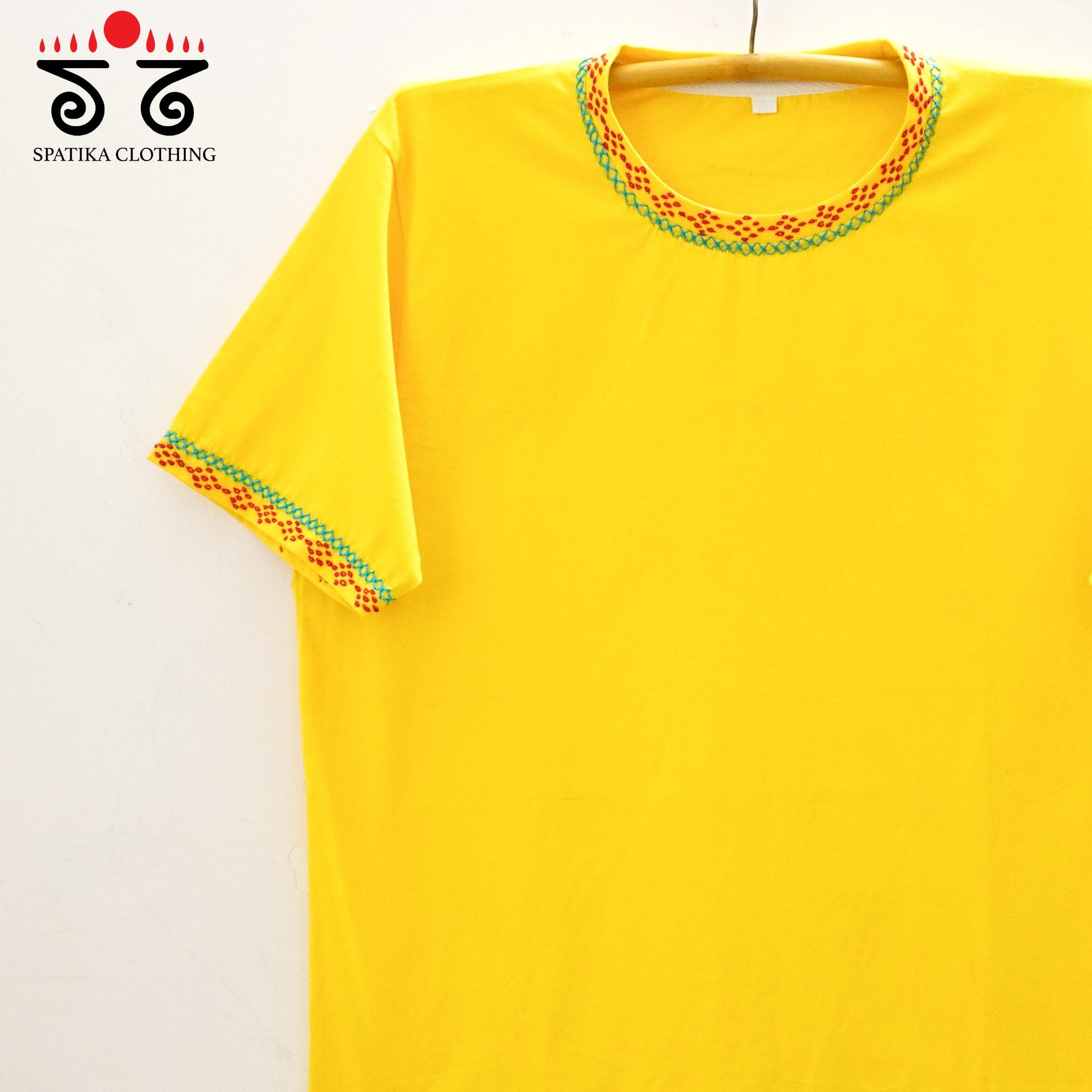 Lambani Hand Embroidered Yellow Unisex T-shirt