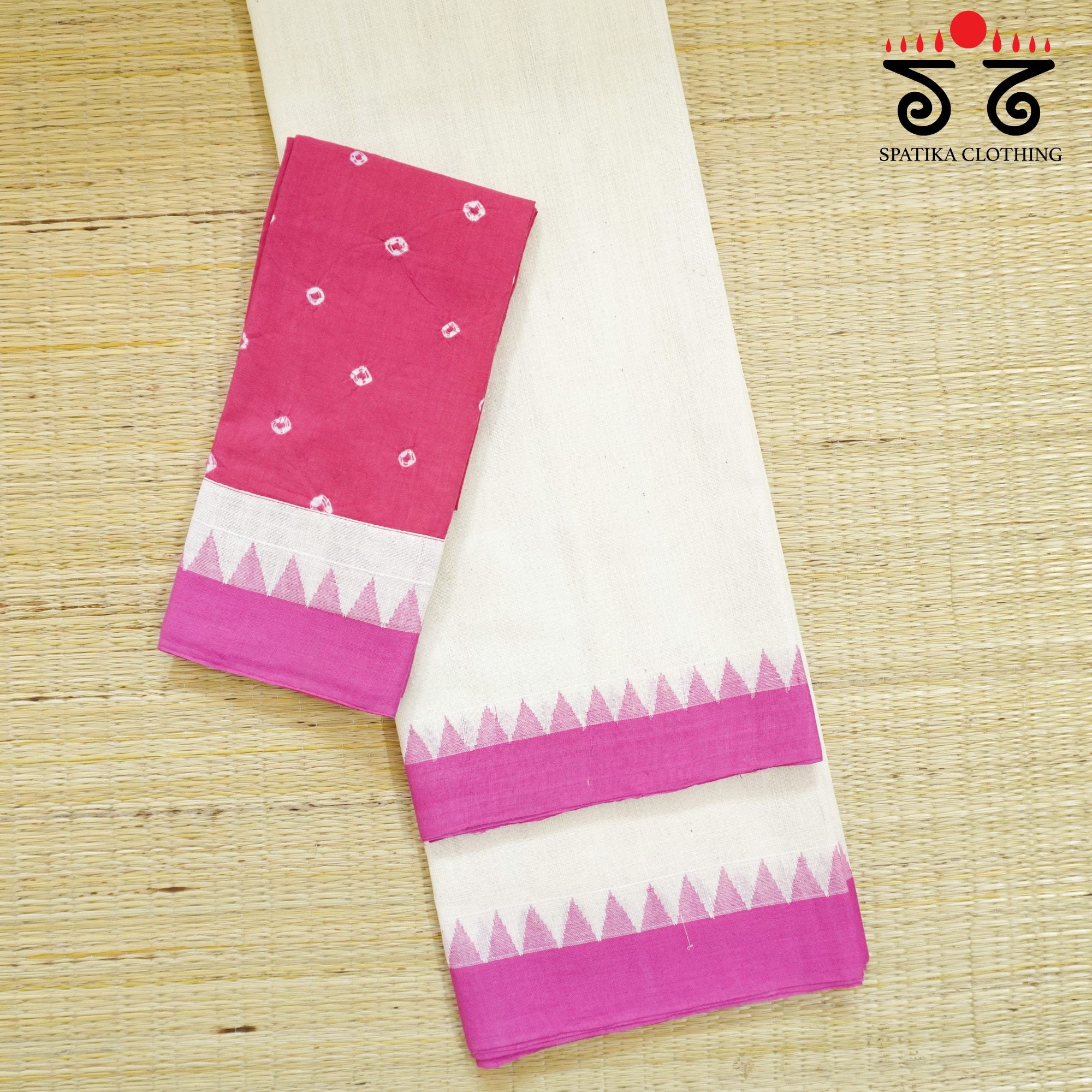 Off-White Ponduru Handspun Cotton Saree With Special Blouse