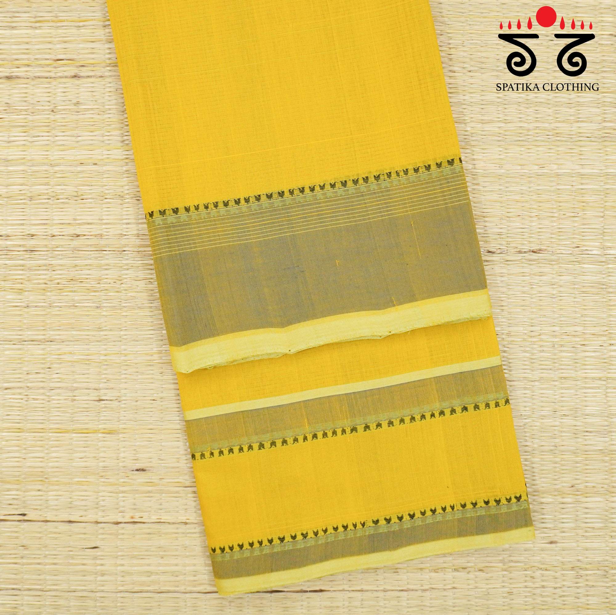 Yellow Andhra Handwoven Cotton Saree
