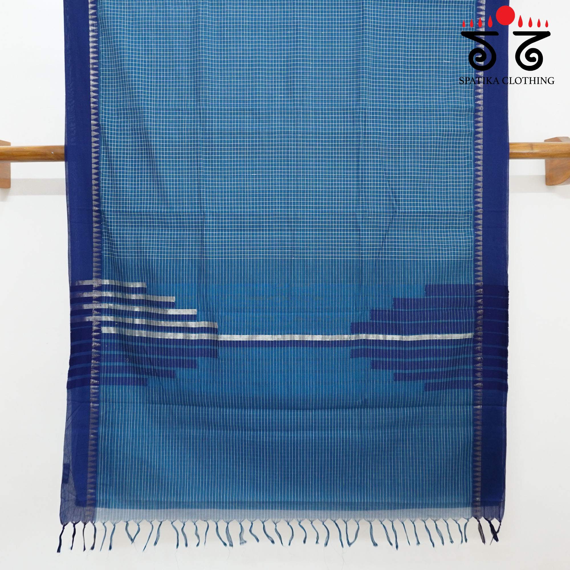 Blue Andhra Handwoven Cotton Saree