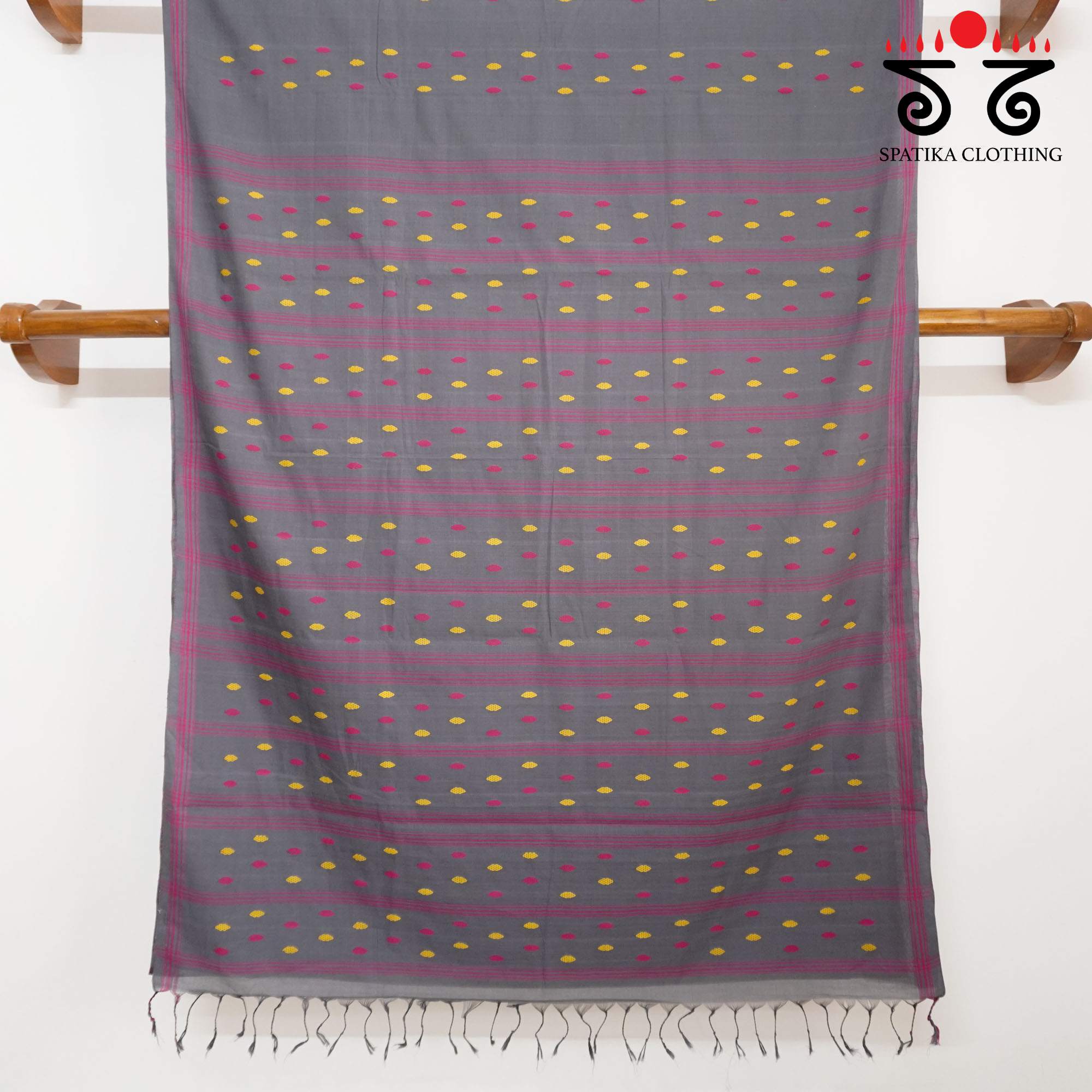 Grey Andhra Handwoven Cotton Saree