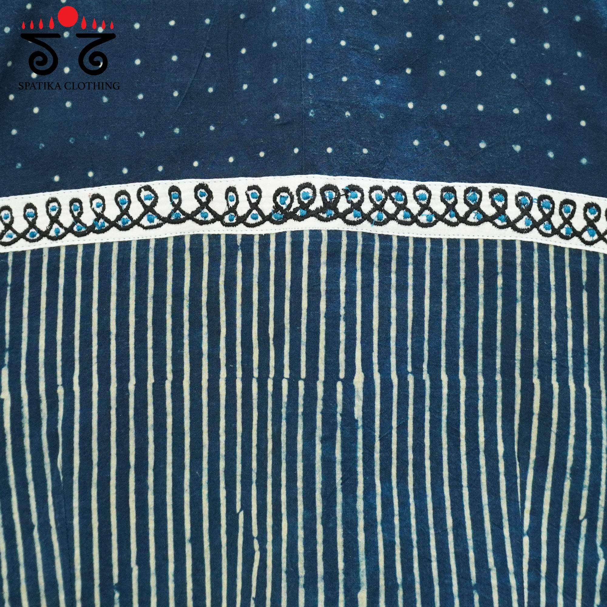 Blue Ajrakh - Kolam Sleeveless Blouse