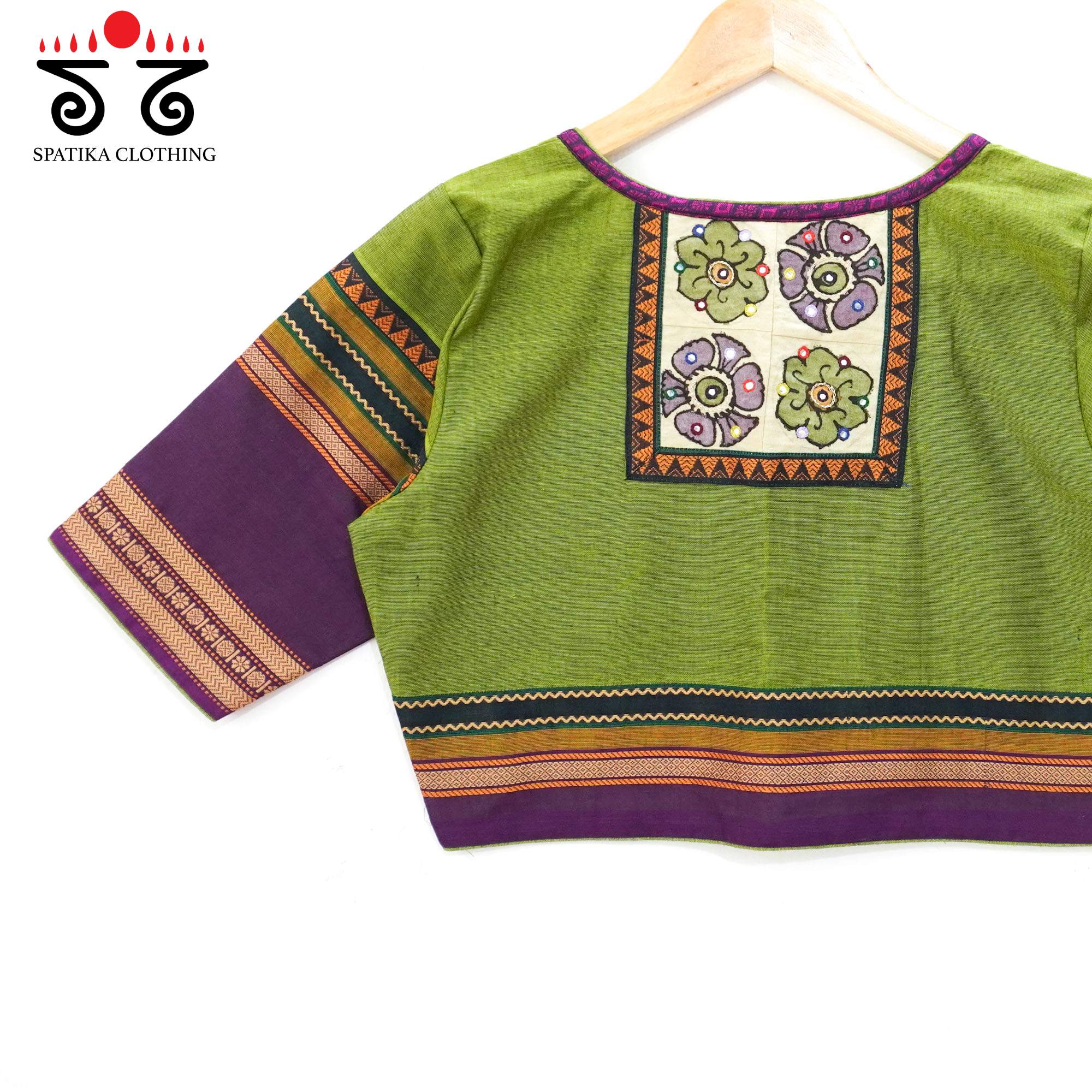 Green Chettinad - Pen Kalamkari Blouse