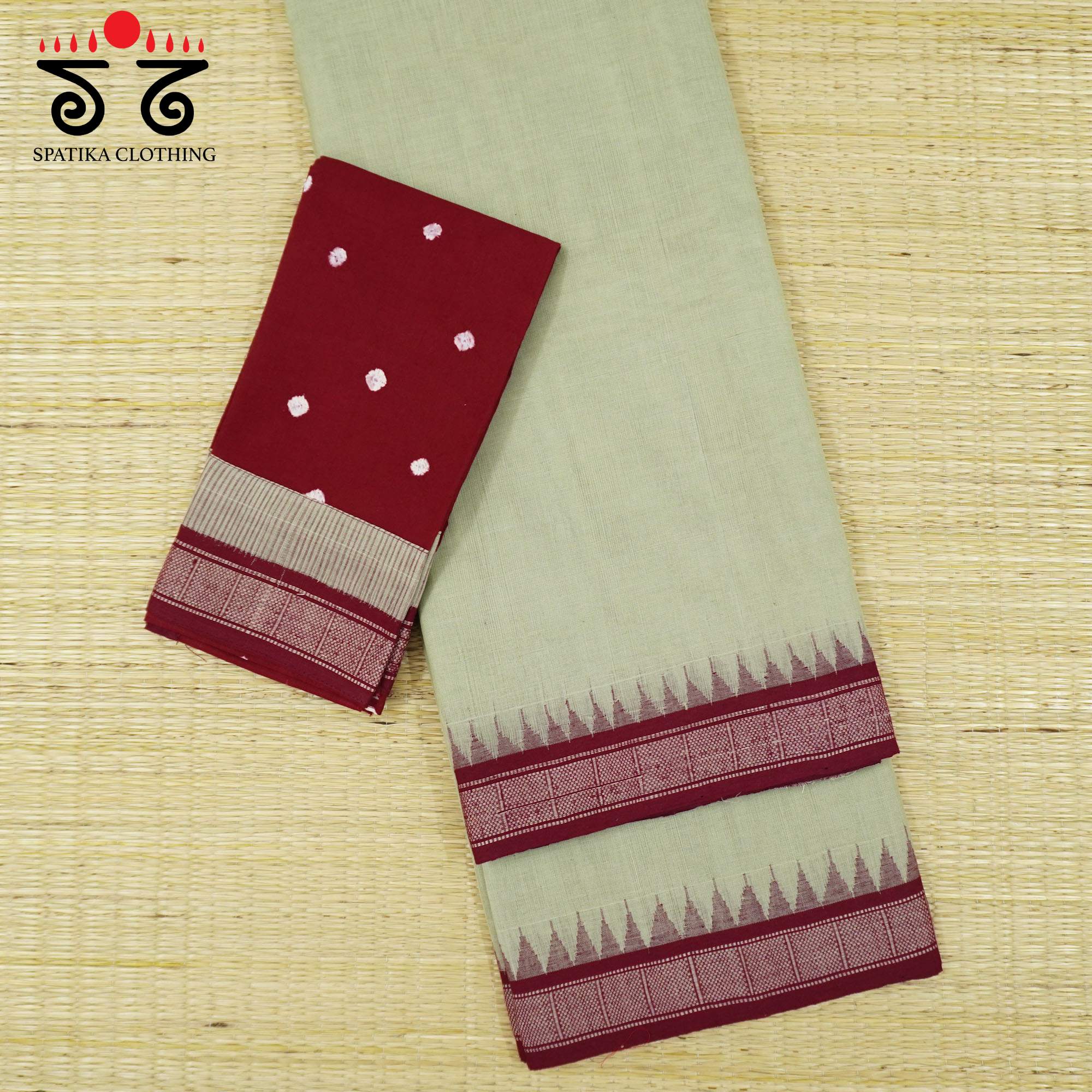 Grey Ponduru Handspun Cotton Saree With Special Blouse