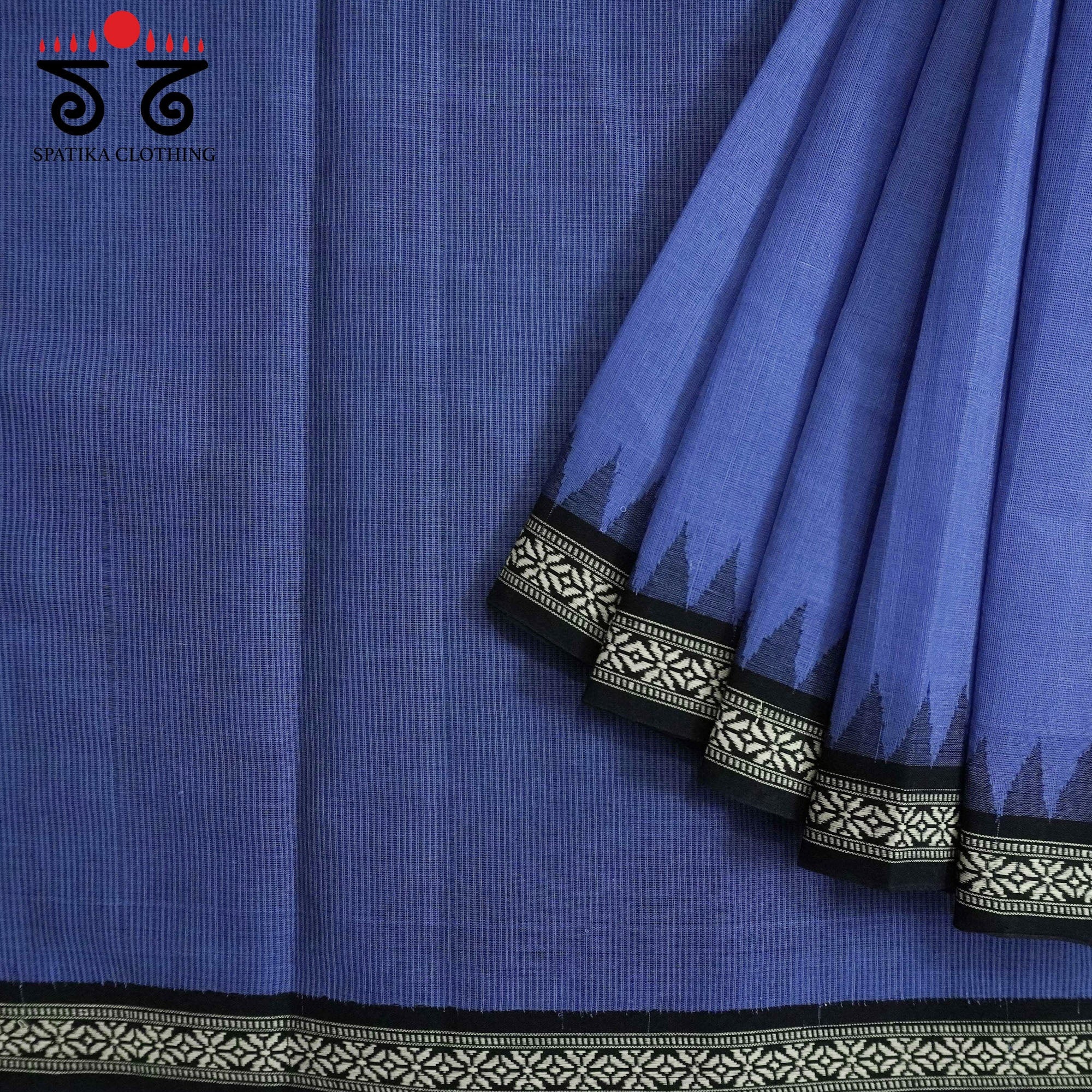 Blue Ponduru Handspun Cotton Saree With Special Blouse