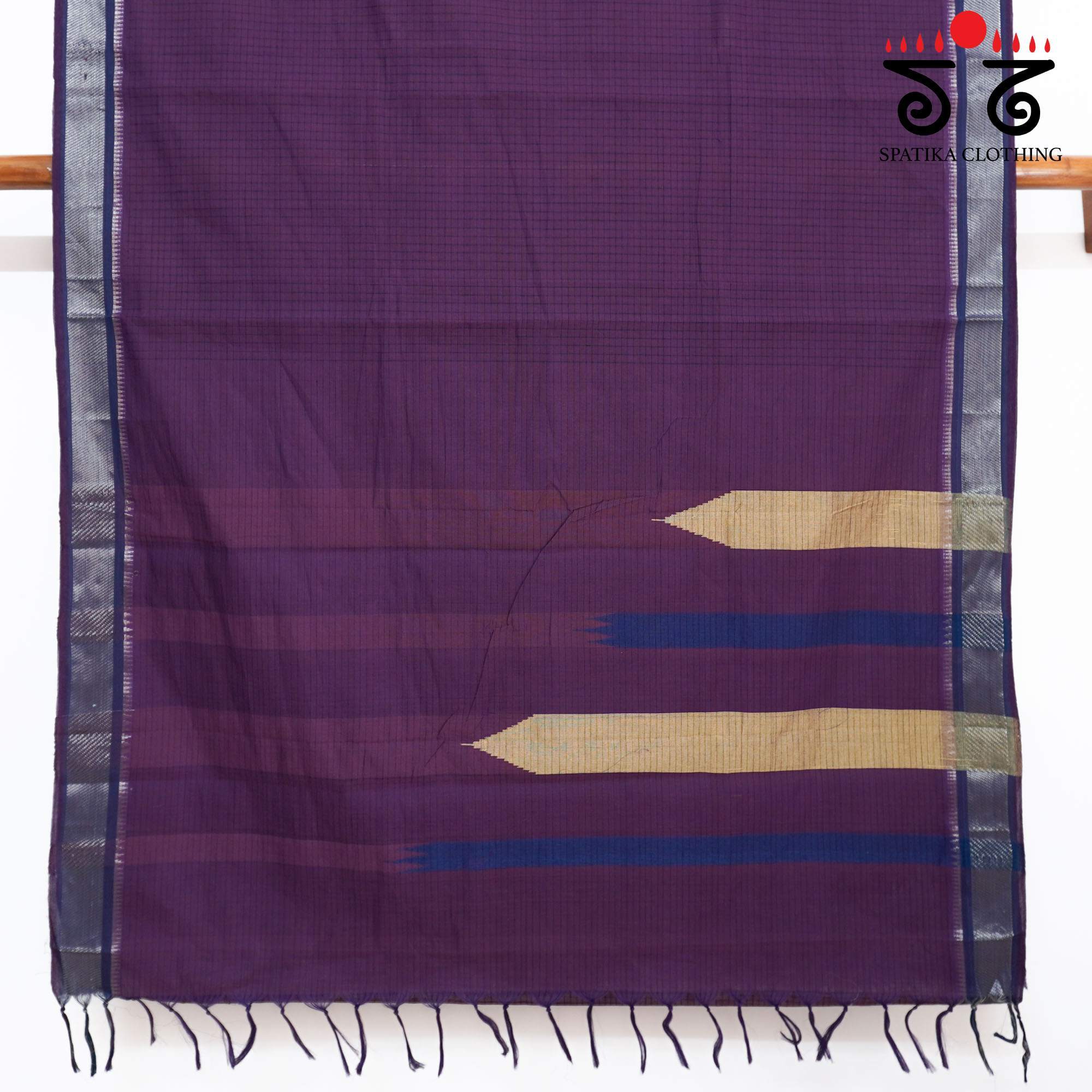 Purple Andhra Handwoven Cotton Saree
