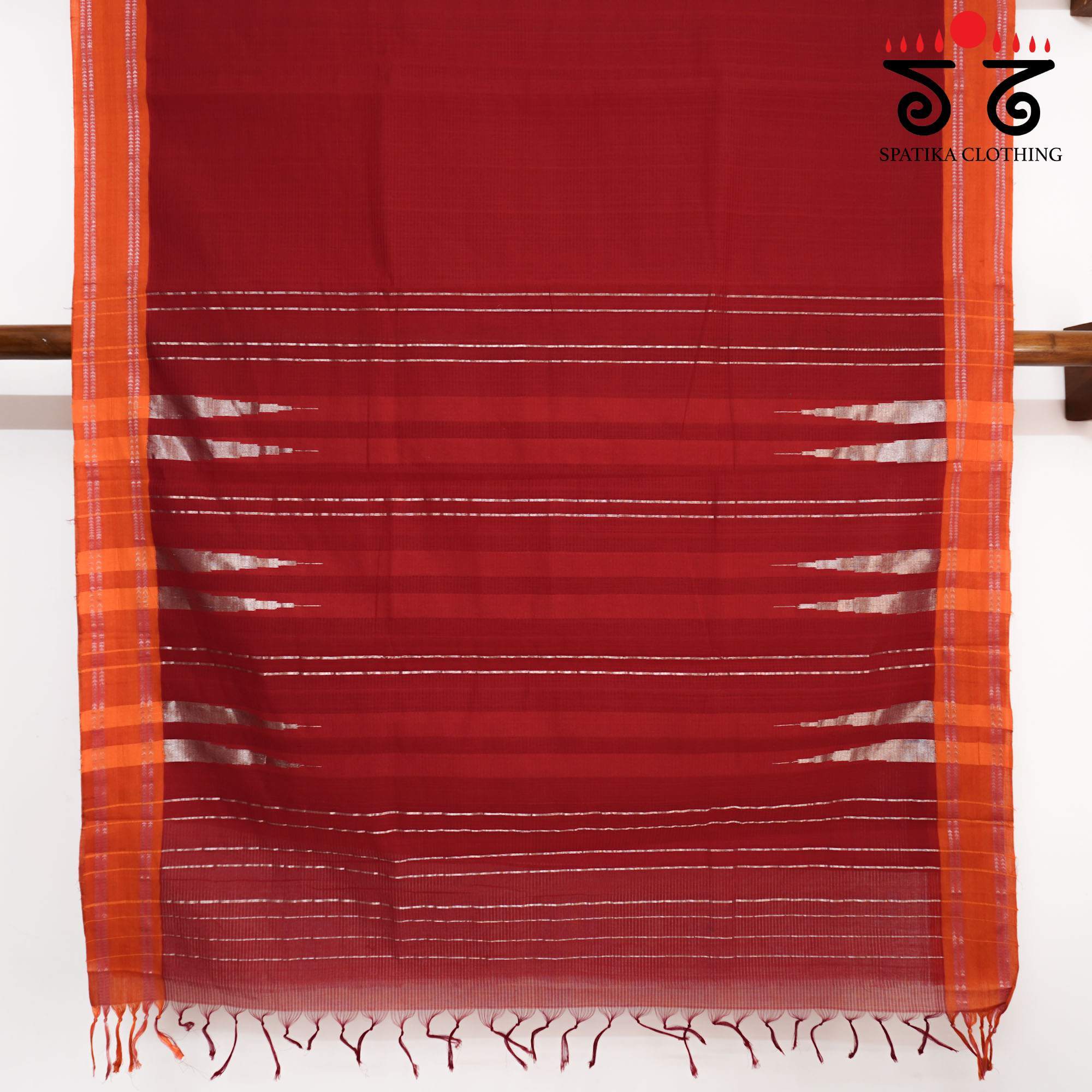 Red Andhra Handwoven Cotton Saree