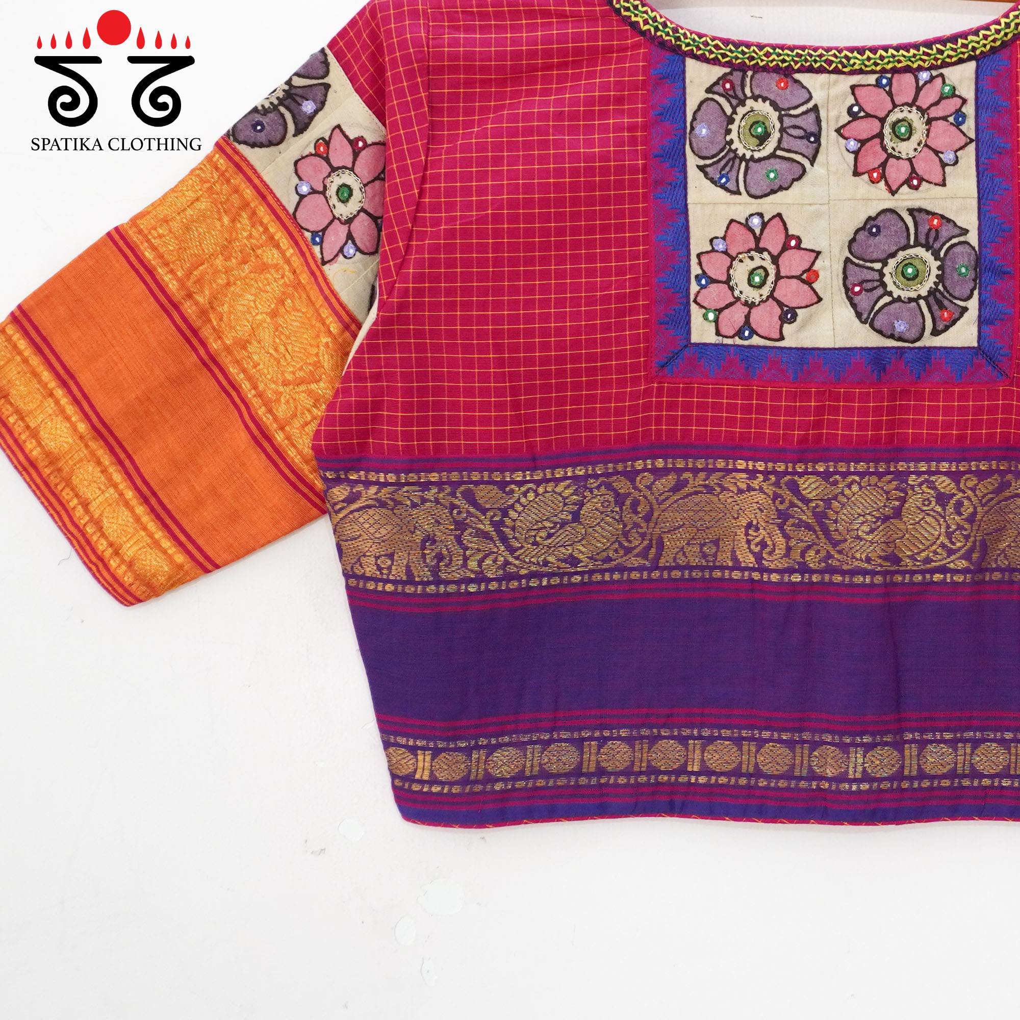 Pink Chettinad - Pen Kalamkari Blouse