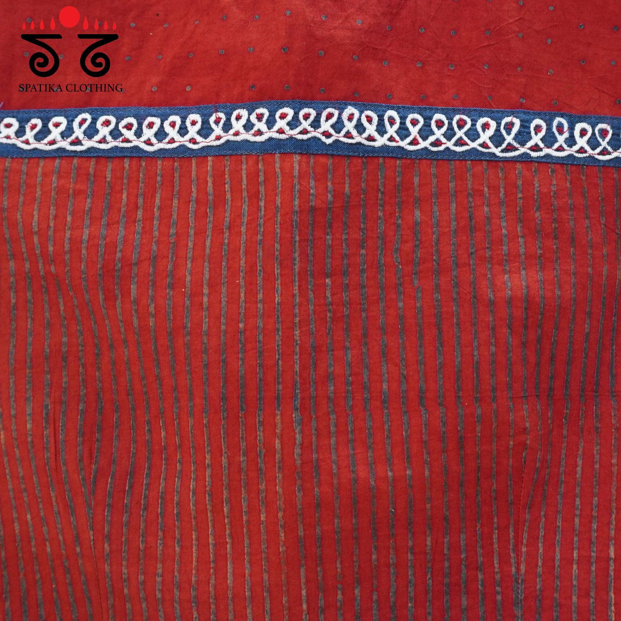 Red Ajrakh - Kolam Sleeveless Blouse