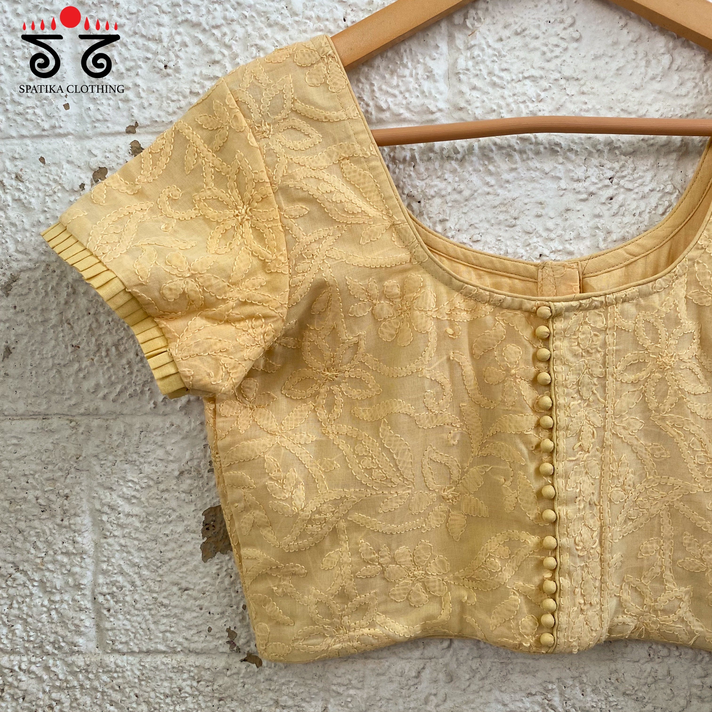 Lucknow Chikan Hand - Embroidered Blouse