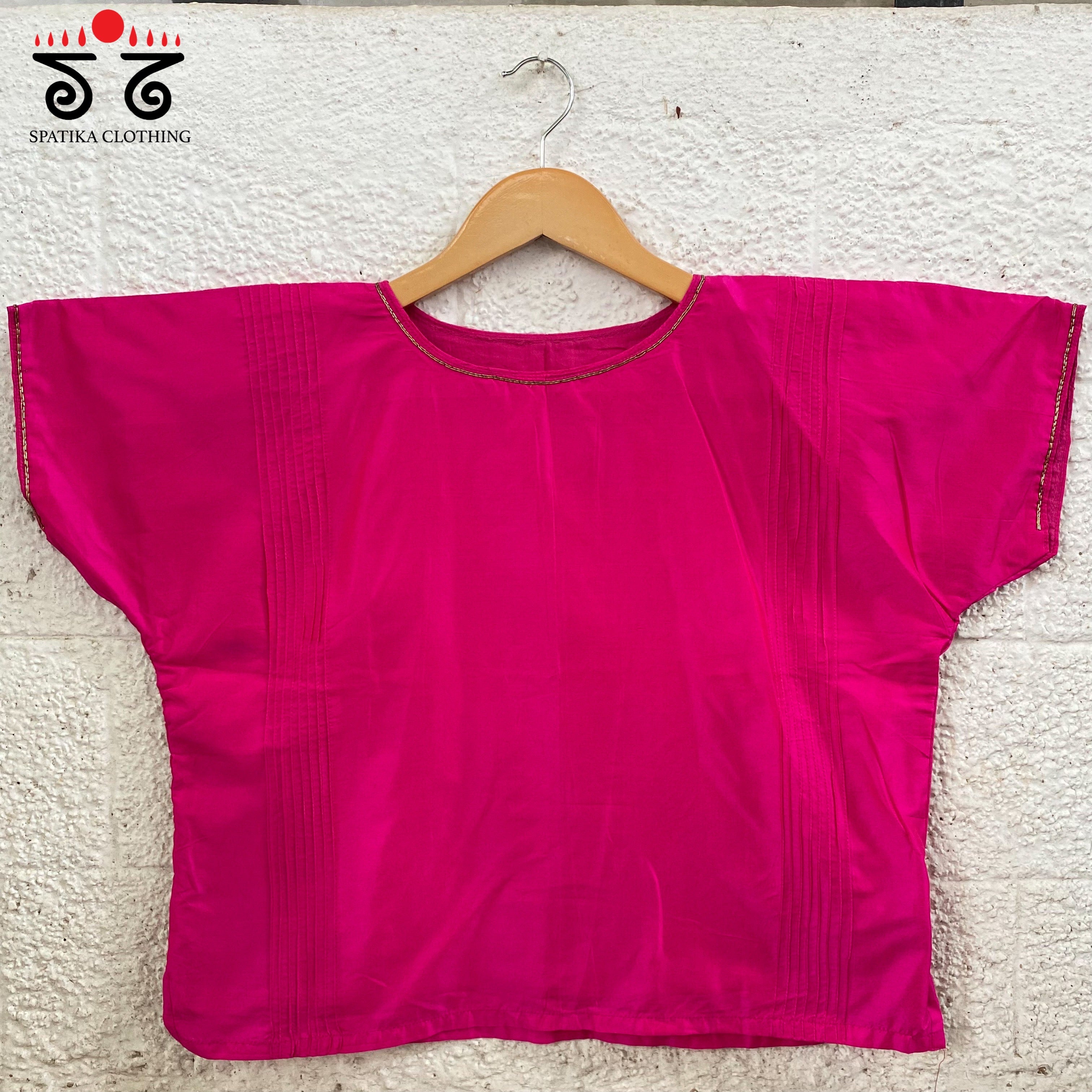 Hand - Embroidered Silk Crop Top