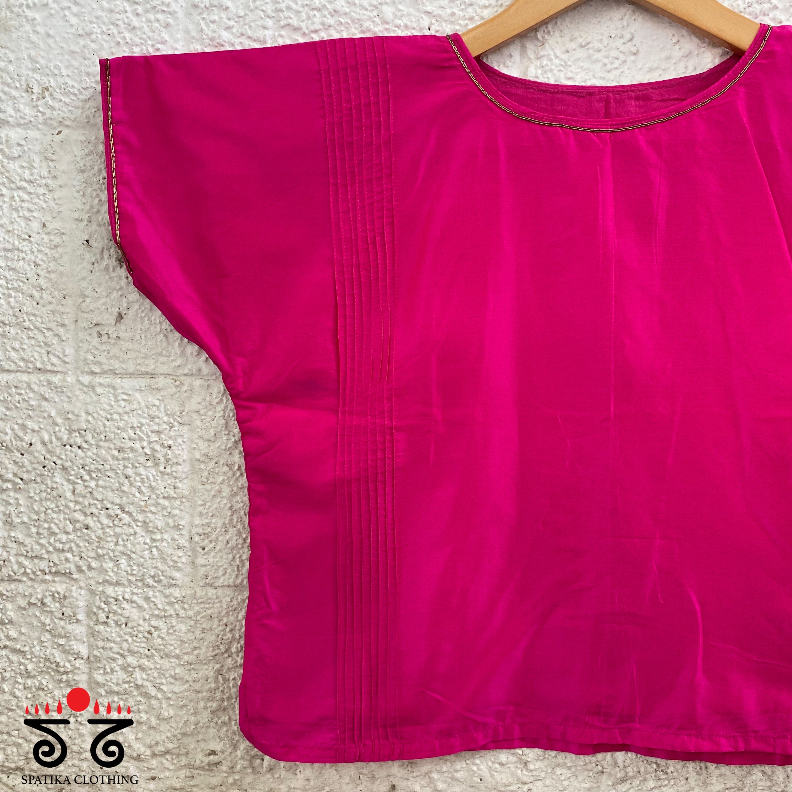 Hand - Embroidered Silk Crop Top