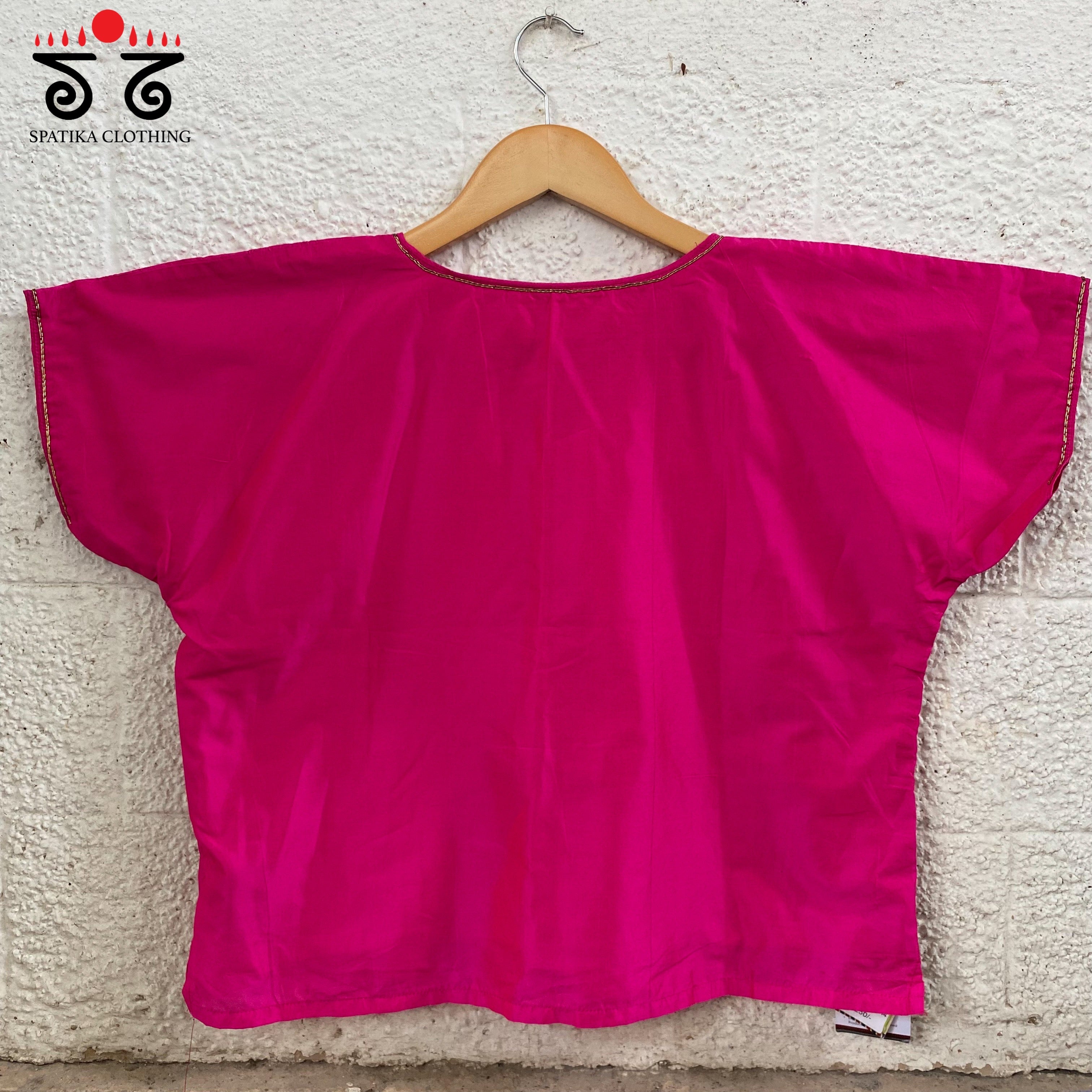 Hand - Embroidered Silk Crop Top